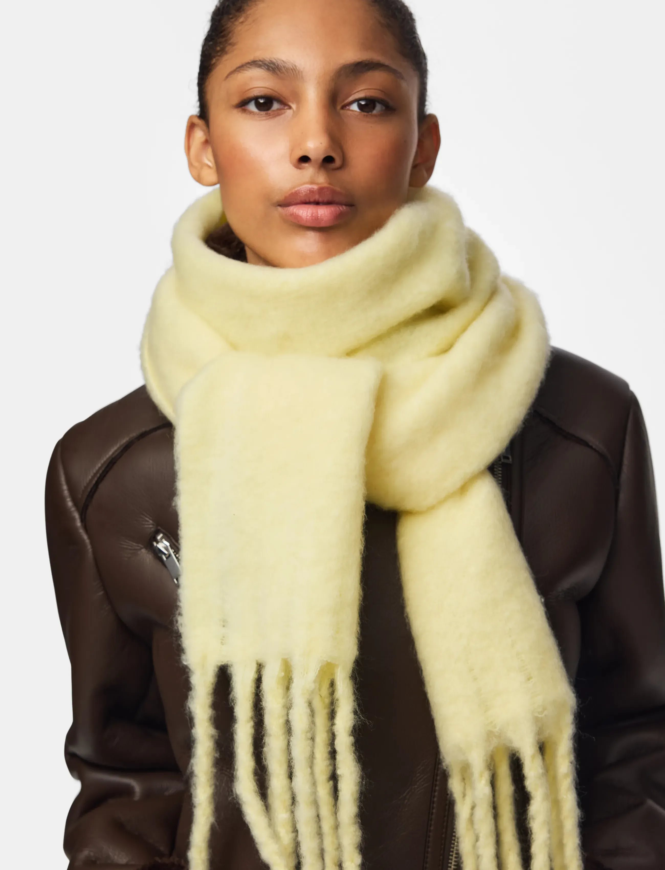 Pieces PCLULU SOLID LONG SCARF PWP BC - Aksessuaarid - FRENCH VANILLA / cream