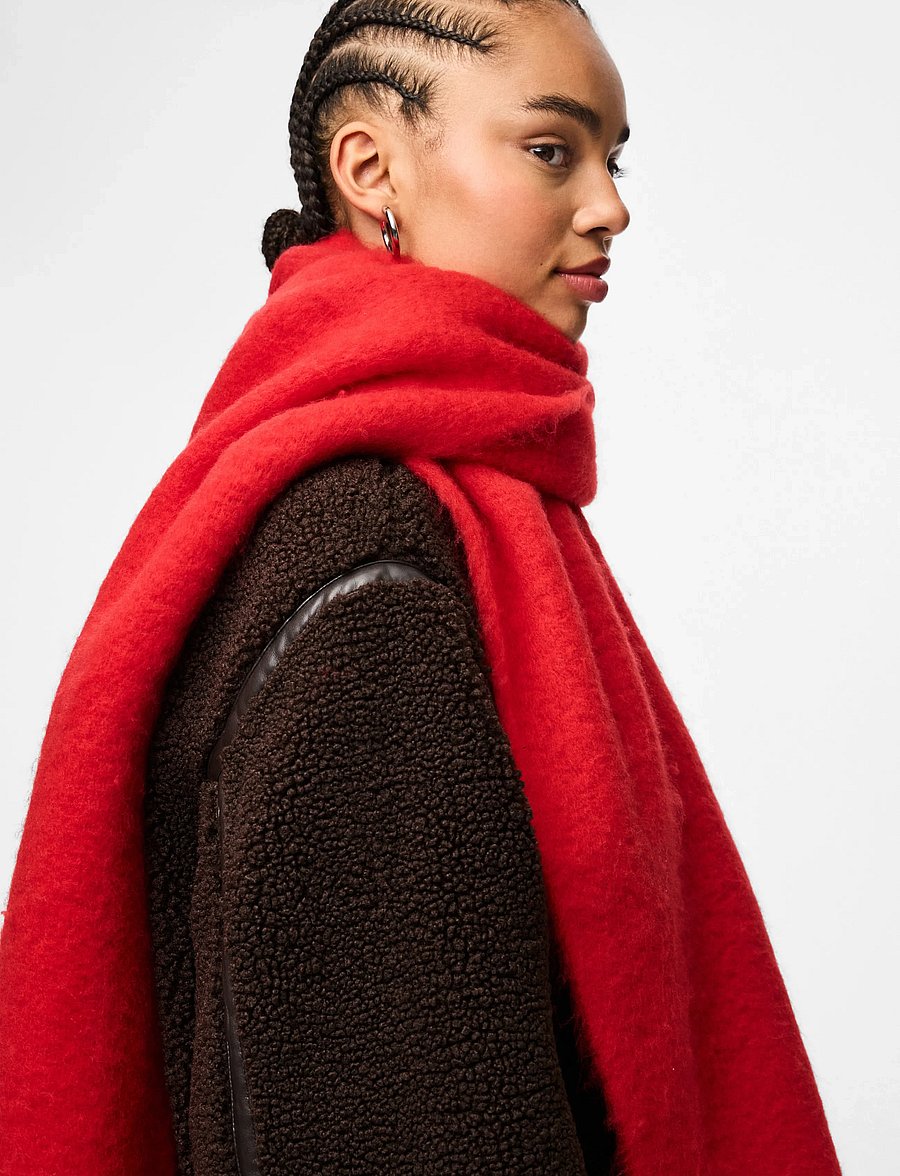 Pieces - PCLULU SOLID LONG SCARF PWP BC - halstørklæder - goji berry - 3