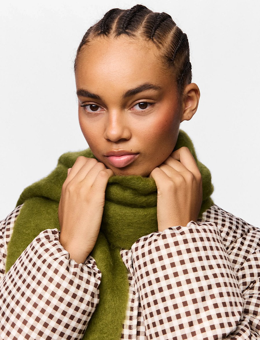 Pieces - PCLULU SOLID LONG SCARF PWP BC - winterschals - sphagnum - 3