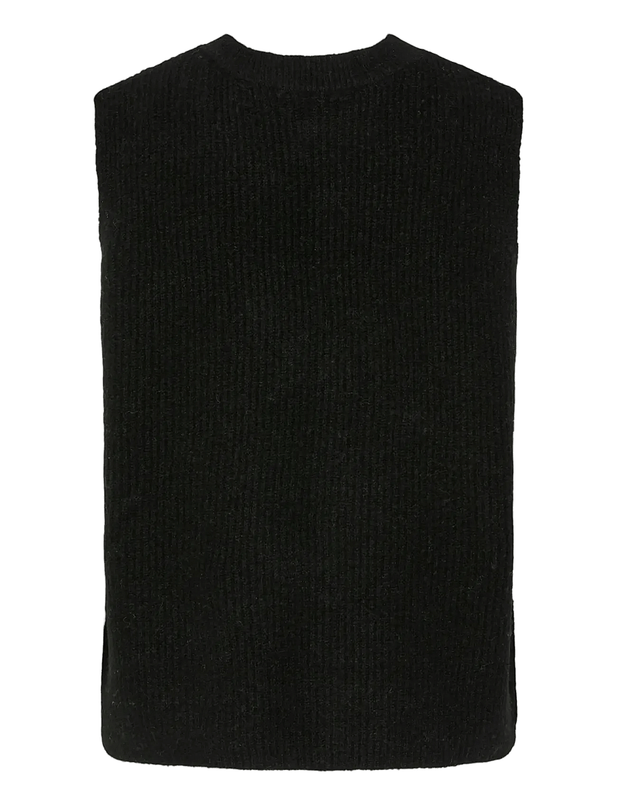 Pieces - PCSILLY SL REV TIE VEST KNIT NOOS BC - stickade västar - black - 2