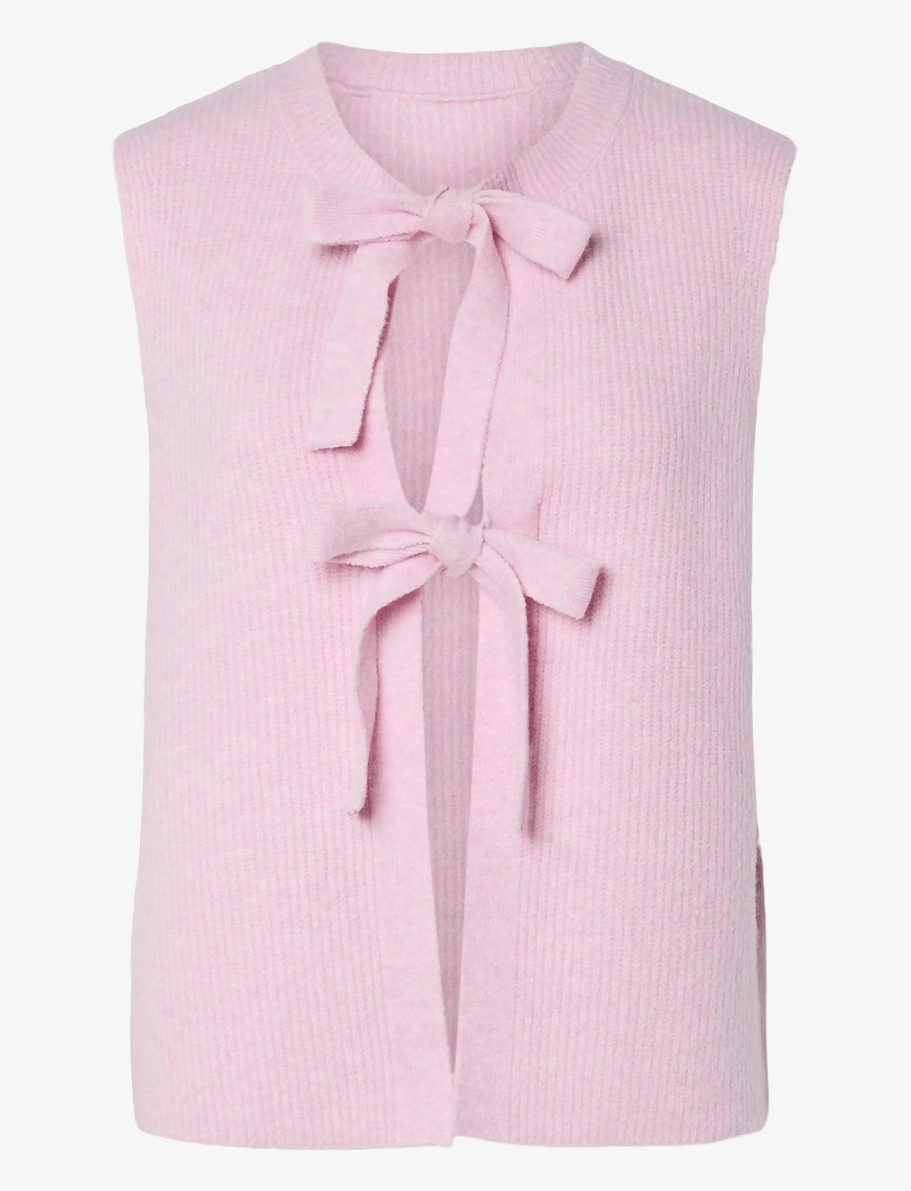 Pieces - PCSILLY SL REV TIE VEST KNIT NOOS BC - strikveste - roseate spoonbill - 1