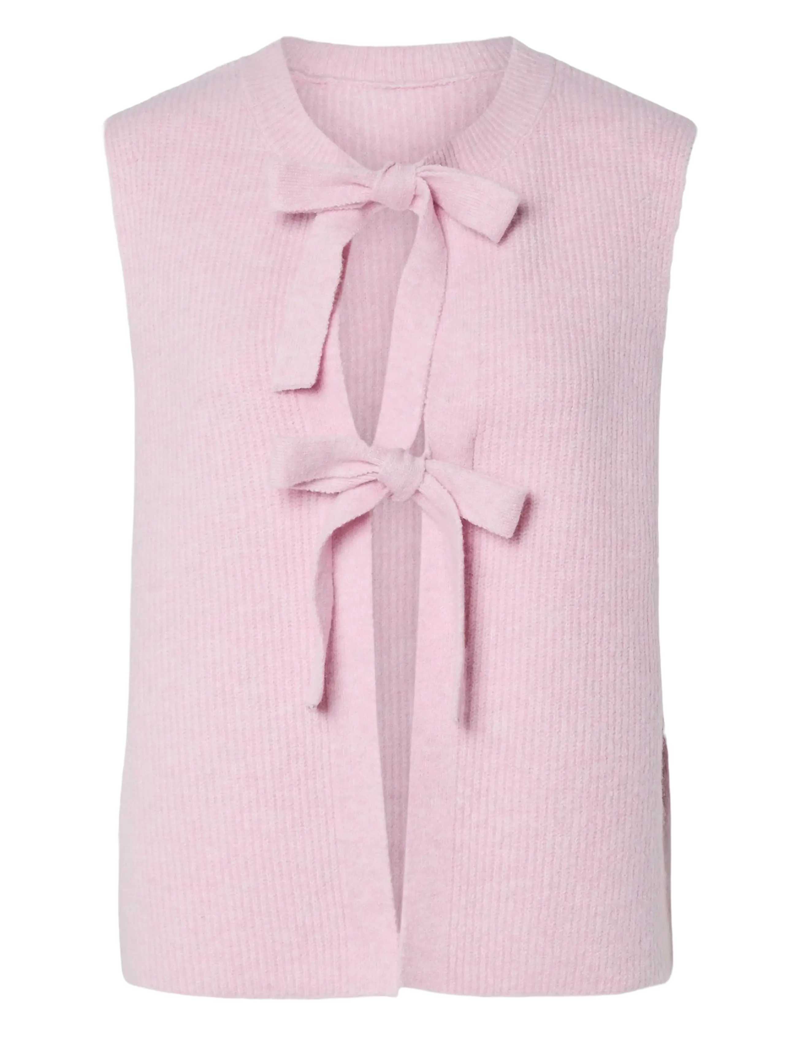 Pieces PCSILLY SL REV TIE VEST KNIT NOOS BC - Pieces - ROSEATE SPOONBILL / pink/rose