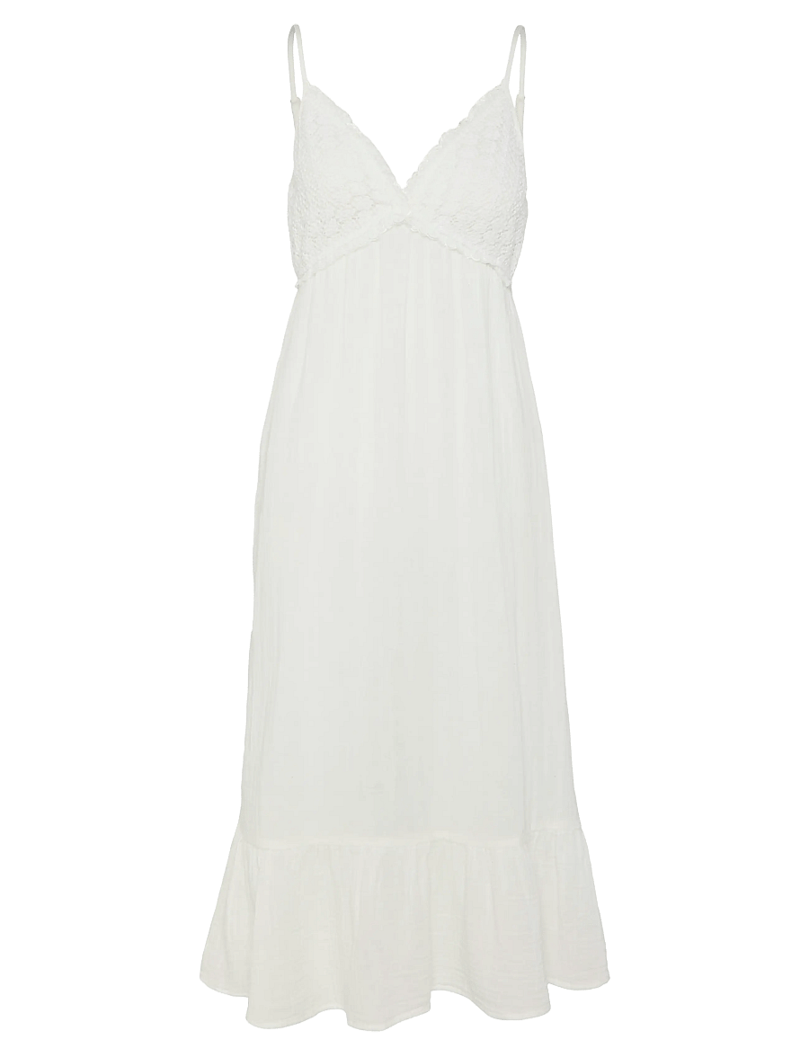 Pieces - PCLATINA STRAP DRESS WVN BC - tenue de plage - cloud dancer - 0