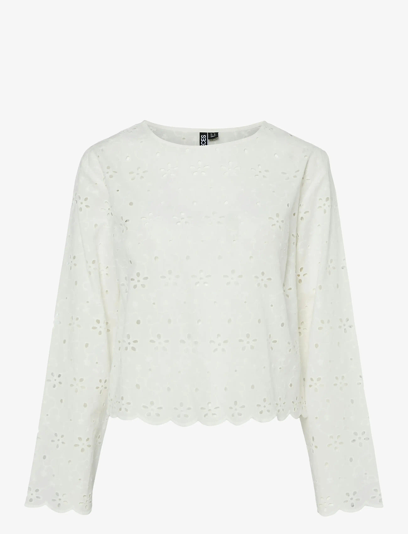 Pieces - PCTARMORINE LS O-NECK TOP WVN - cloud dancer - 0