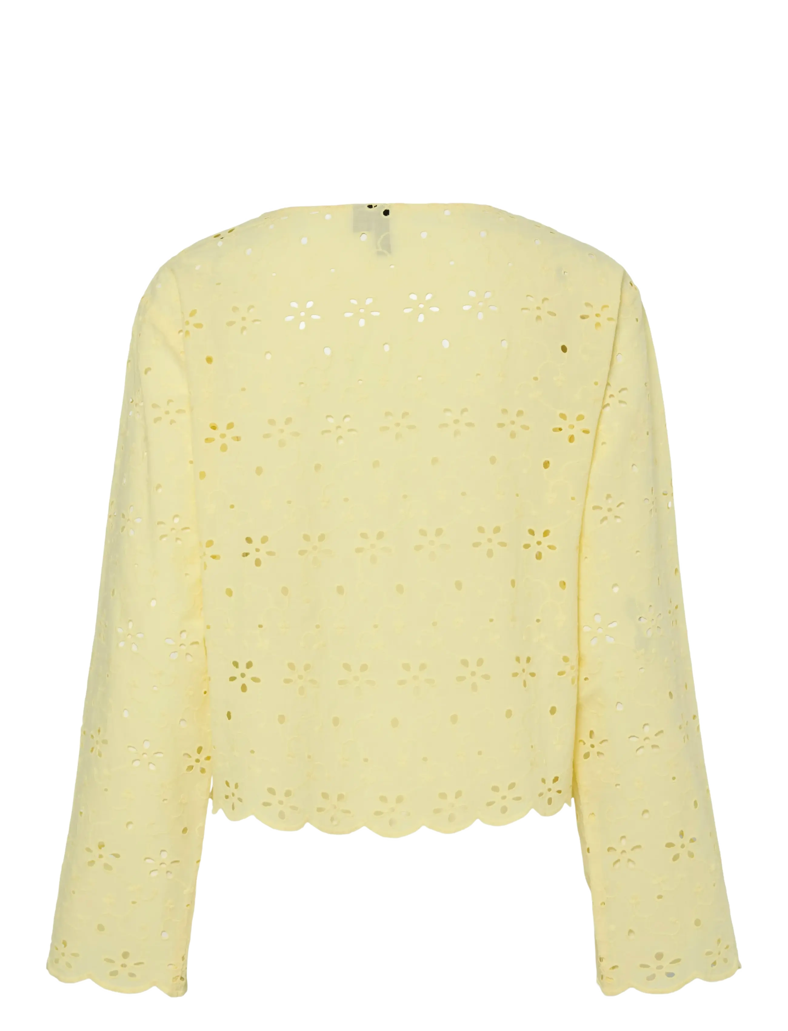 Pieces - PCTARMORINE LS O-NECK TOP WVN - pale banana - 1
