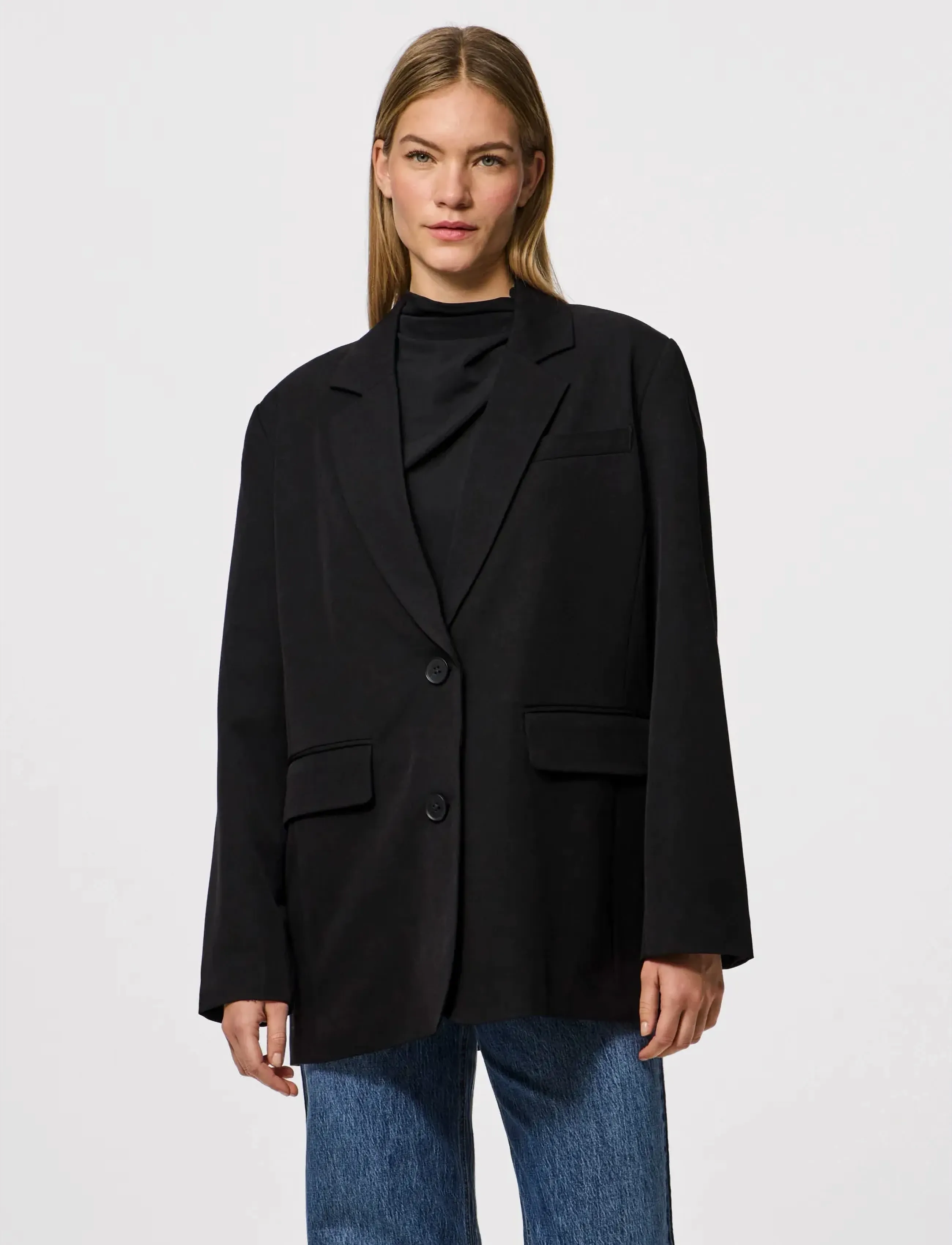 Pieces Pckamil Ls Loose Blazer Noos Bc, S, Blazer, Schwarz - Oversized Frauen