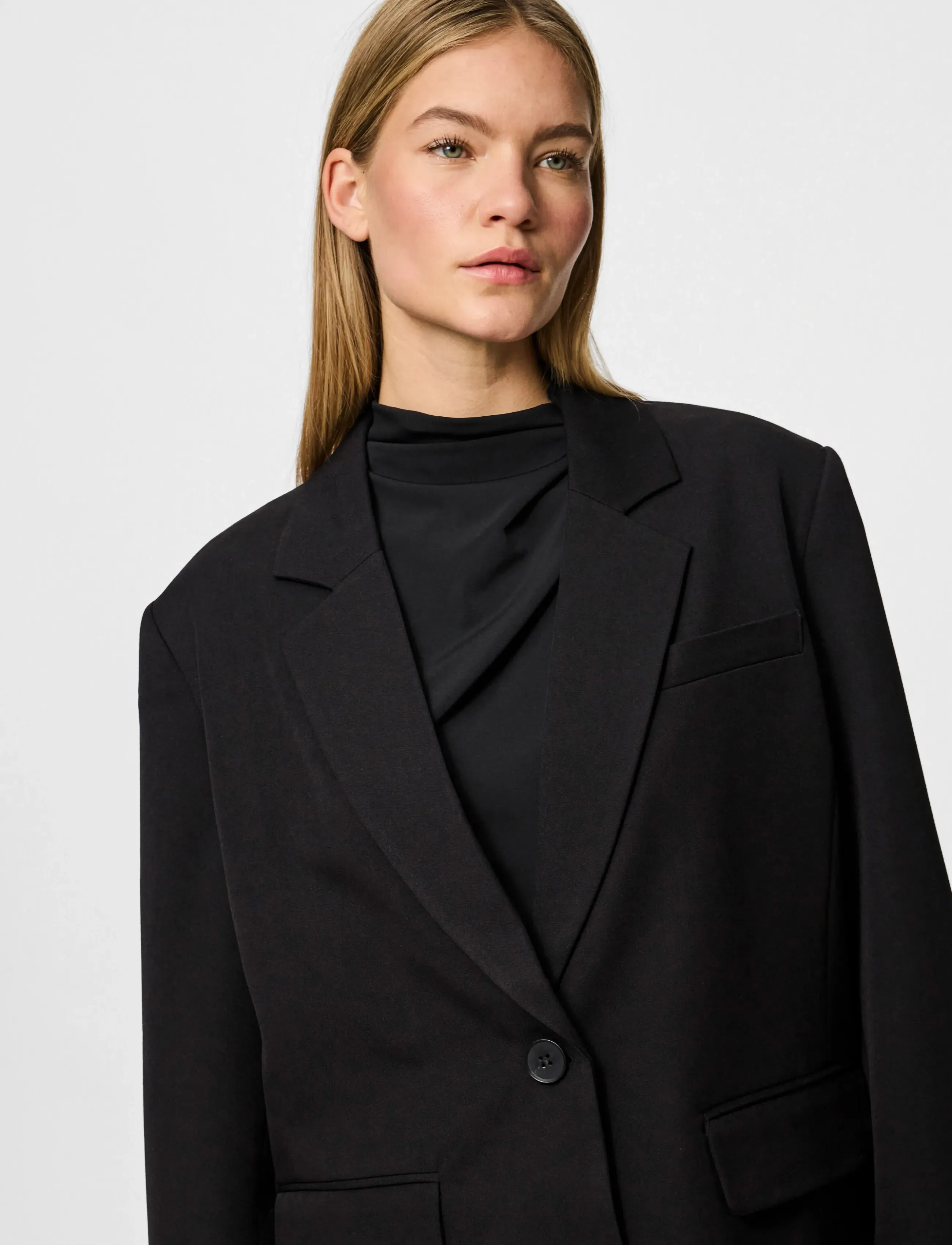 Pieces - PCKAMIL LS LOOSE BLAZER NOOS BC - oversize kavajer - black - 5