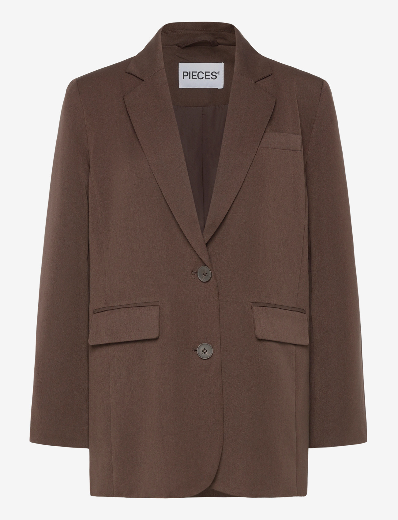 Pieces - PCKAMIL LS LOOSE BLAZER NOOS BC - oversize pintsakud - hot fudge - 1