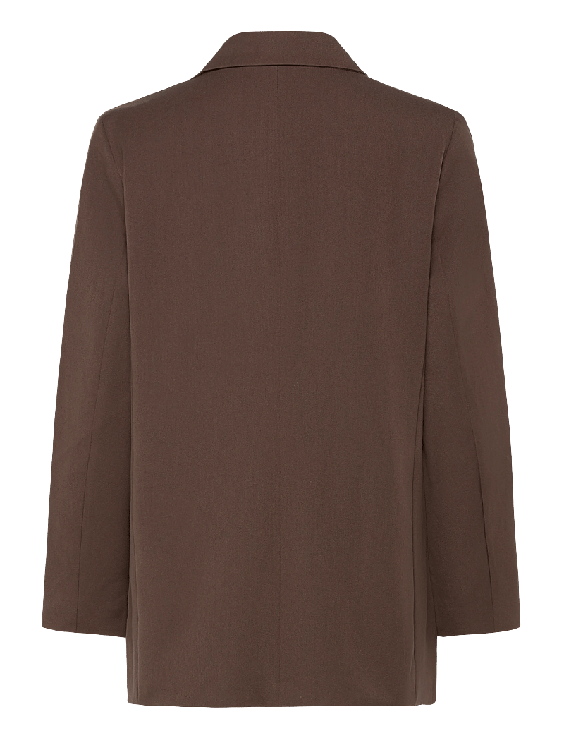 Pieces - PCKAMIL LS LOOSE BLAZER NOOS BC - oversize pintsakud - hot fudge - 2