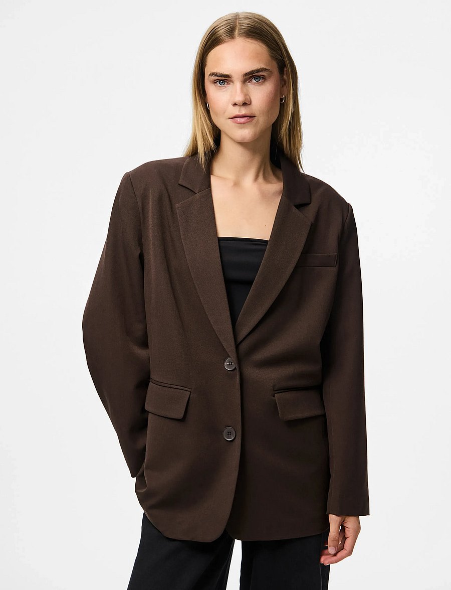 Pieces - PCKAMIL LS LOOSE BLAZER NOOS BC - oversized blazere - hot fudge - 0