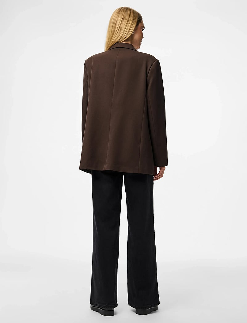 Pieces - PCKAMIL LS LOOSE BLAZER NOOS BC - oversize pintsakud - hot fudge - 3