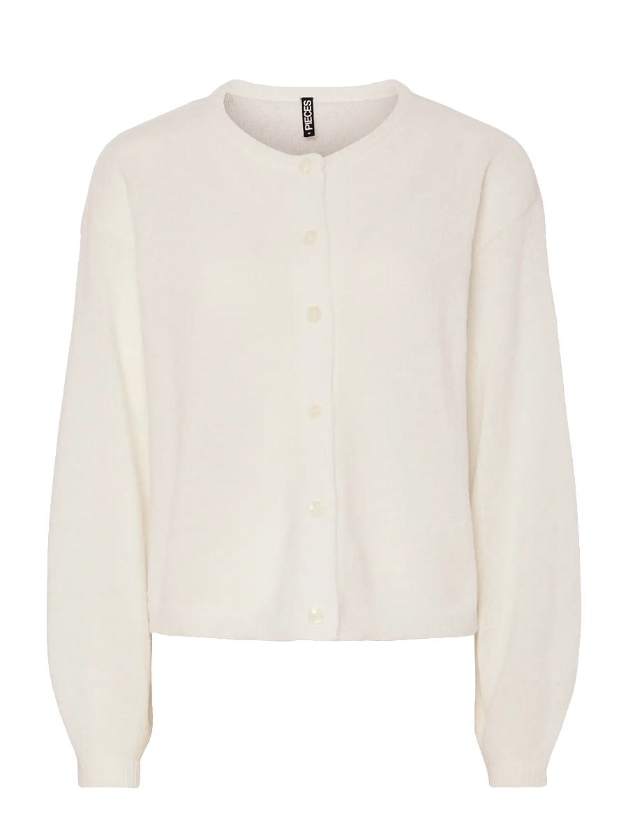 Pieces - PCIDA LS O-NECK KNIT CARDIGAN NOOS BC - pullover - cloud dancer - 1