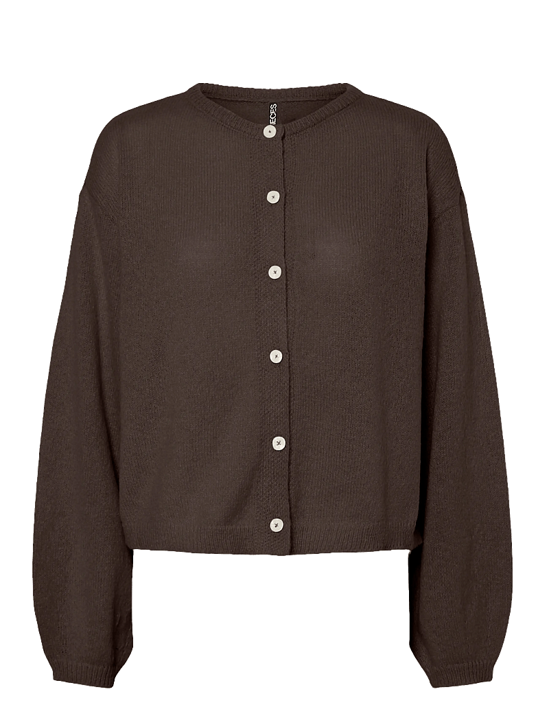 Pieces - PCIDA LS O-NECK KNIT CARDIGAN NOOS BC - striktrøjer - hot fudge - 1