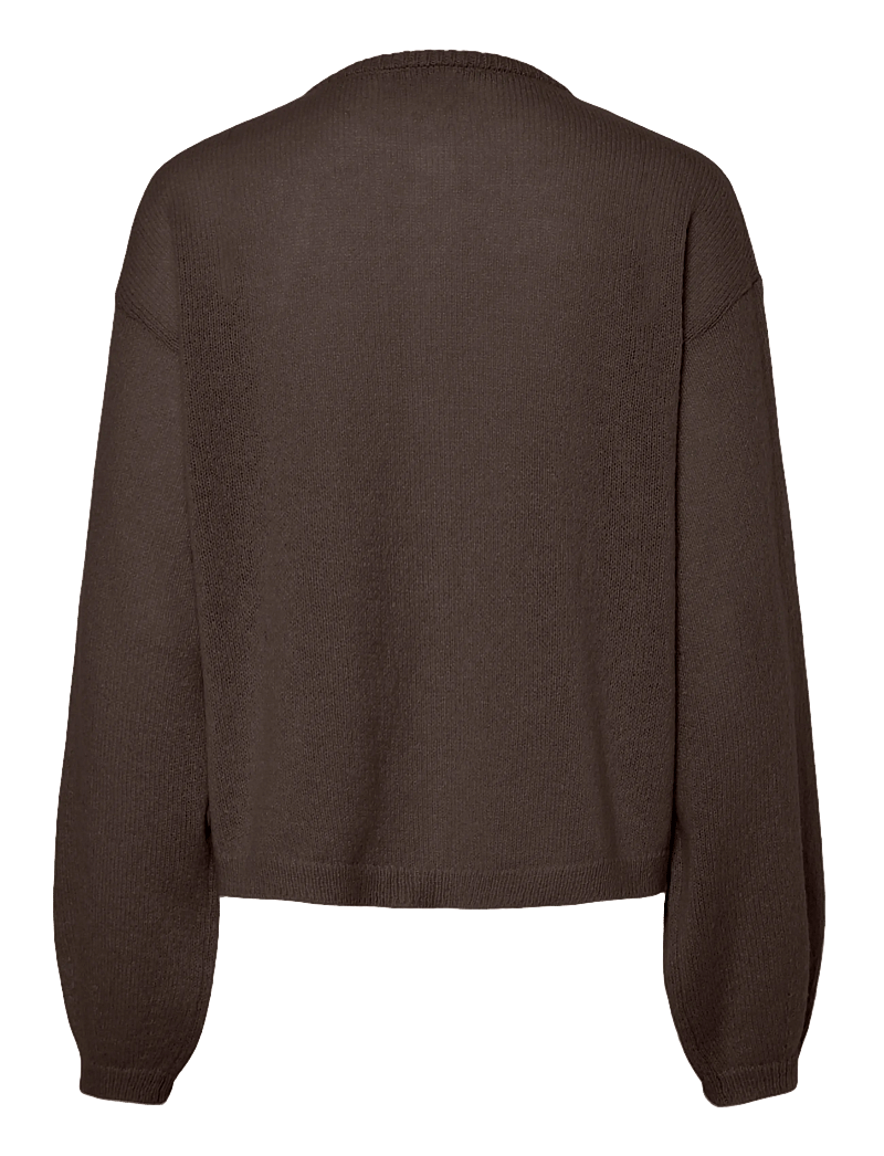Pieces - PCIDA LS O-NECK KNIT CARDIGAN NOOS BC - striktrøjer - hot fudge - 2