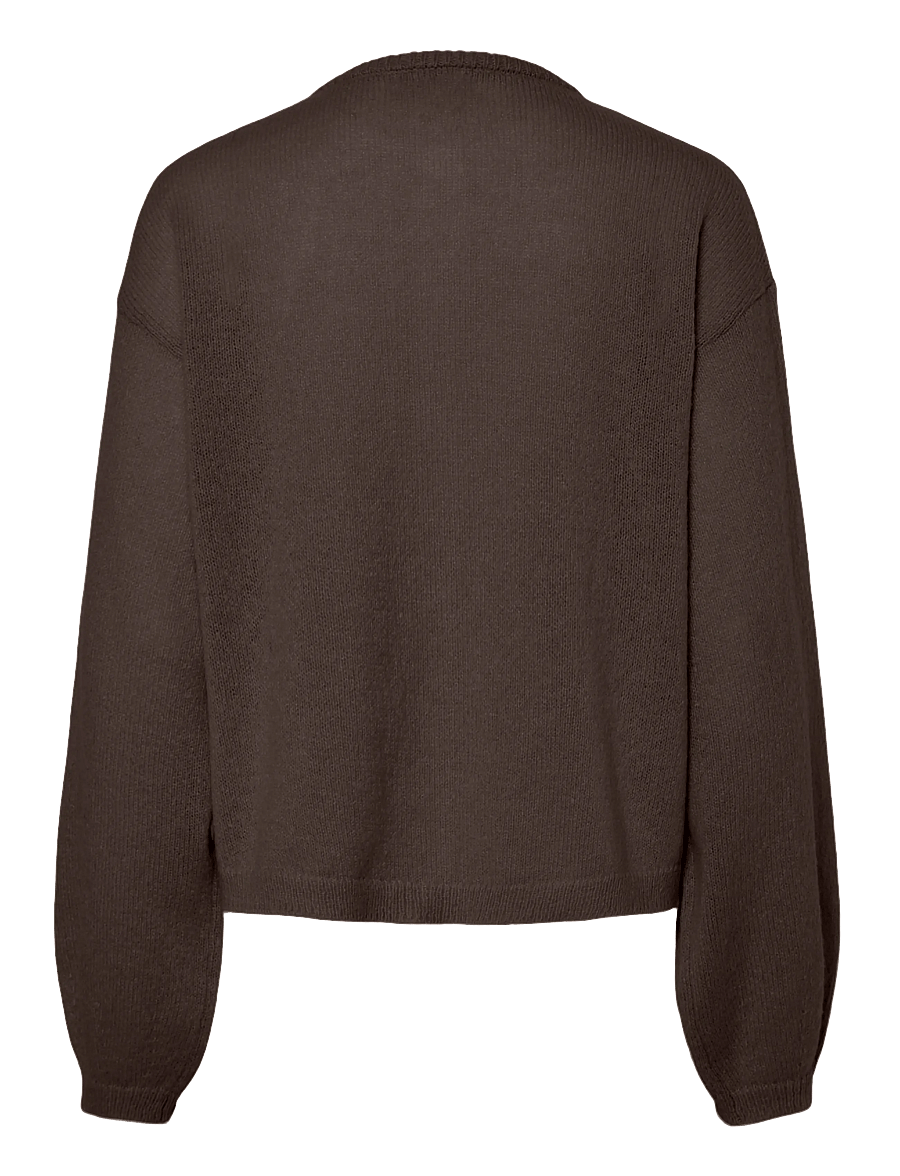 Pieces - PCIDA LS O-NECK KNIT CARDIGAN NOOS BC - pullover - hot fudge - 2