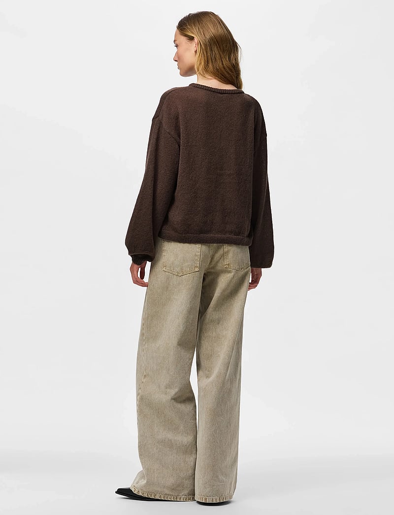 Pieces - PCIDA LS O-NECK KNIT CARDIGAN NOOS BC - striktrøjer - hot fudge - 3