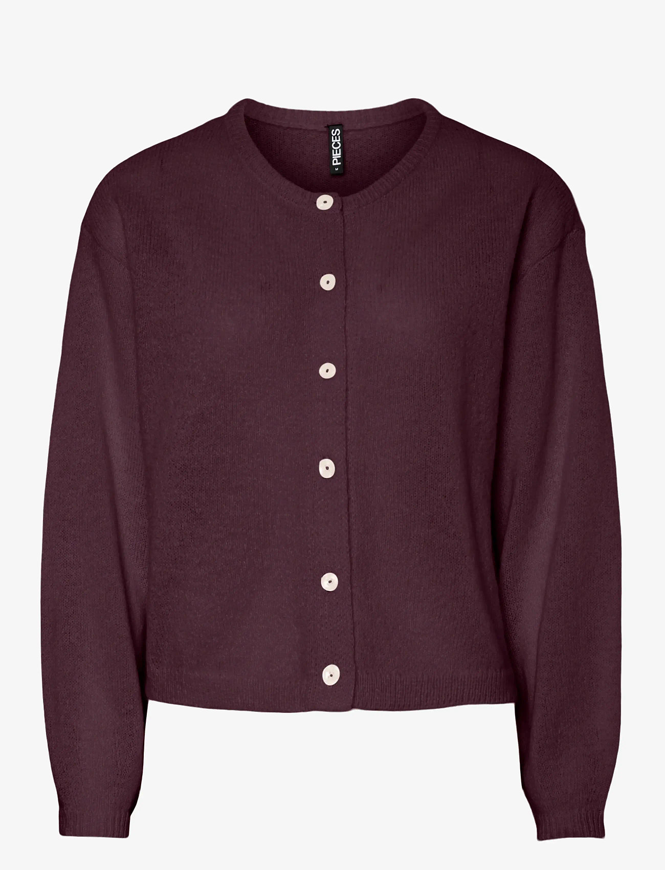 Pieces - PCIDA LS O-NECK KNIT CARDIGAN NOOS BC - striktrøjer - winetasting - 1