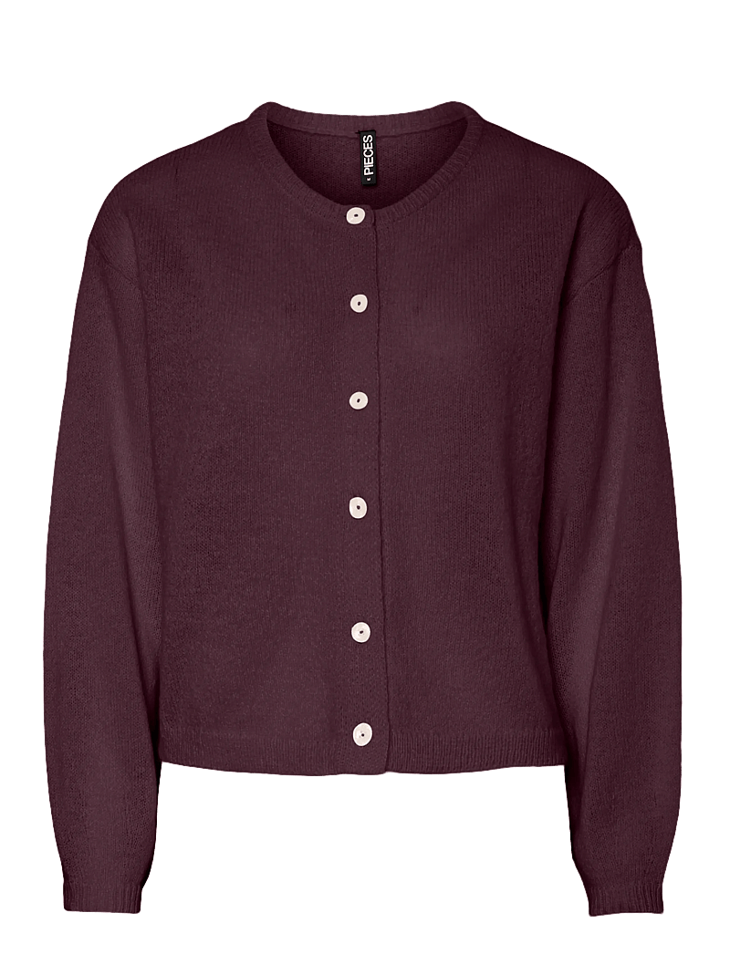 Pieces - PCIDA LS O-NECK KNIT CARDIGAN NOOS BC - striktrøjer - winetasting - 1