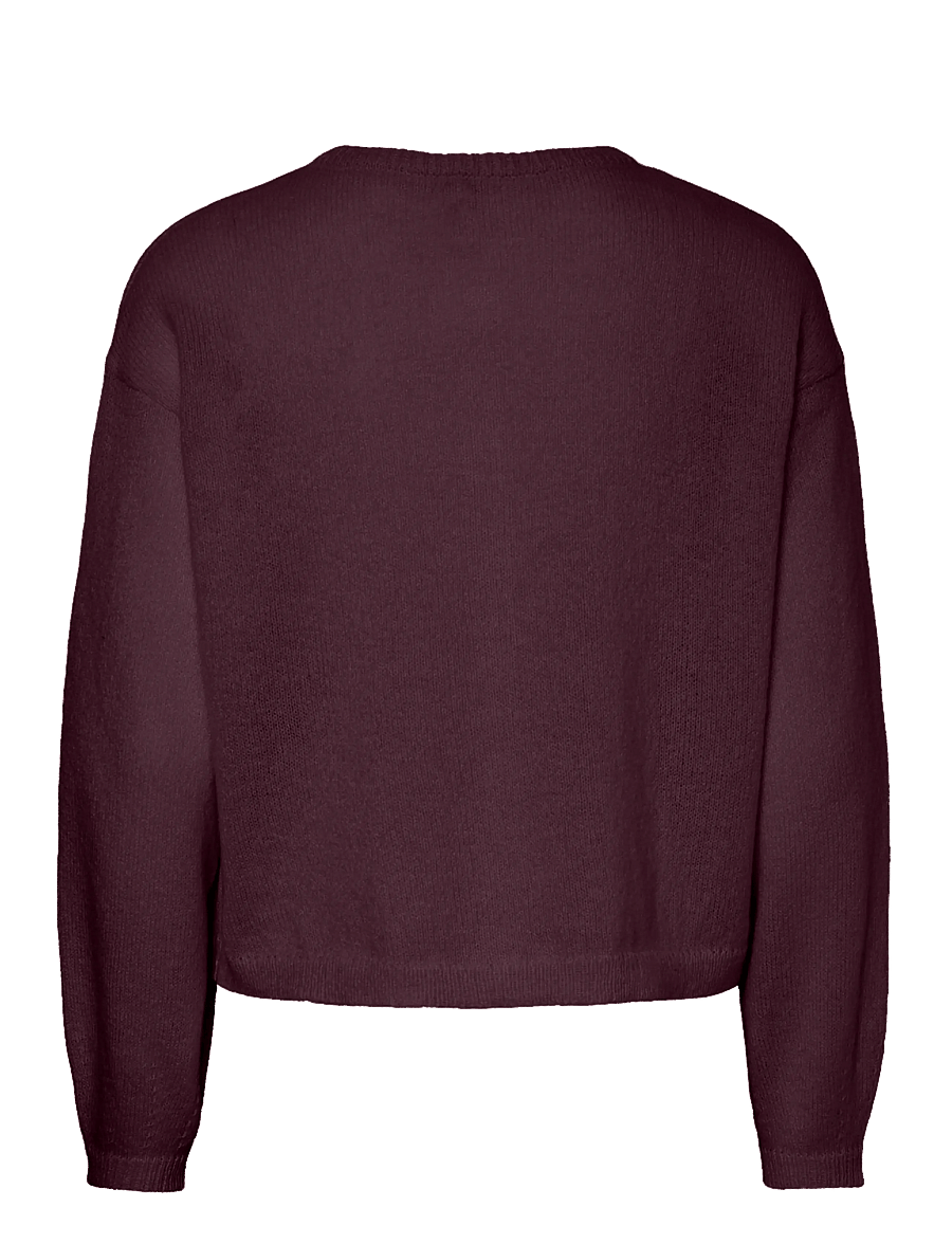 Pieces - PCIDA LS O-NECK KNIT CARDIGAN NOOS BC - pullover - winetasting - 2