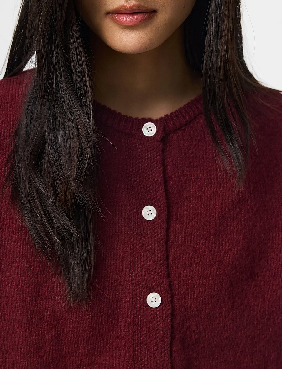 Pieces - PCIDA LS O-NECK KNIT CARDIGAN NOOS BC - pullover - winetasting - 5