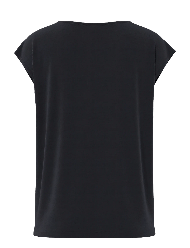 Pieces - PCKAMALA LACE V-NECK TEE JRS NOOS BC - t-shirts - black - 2