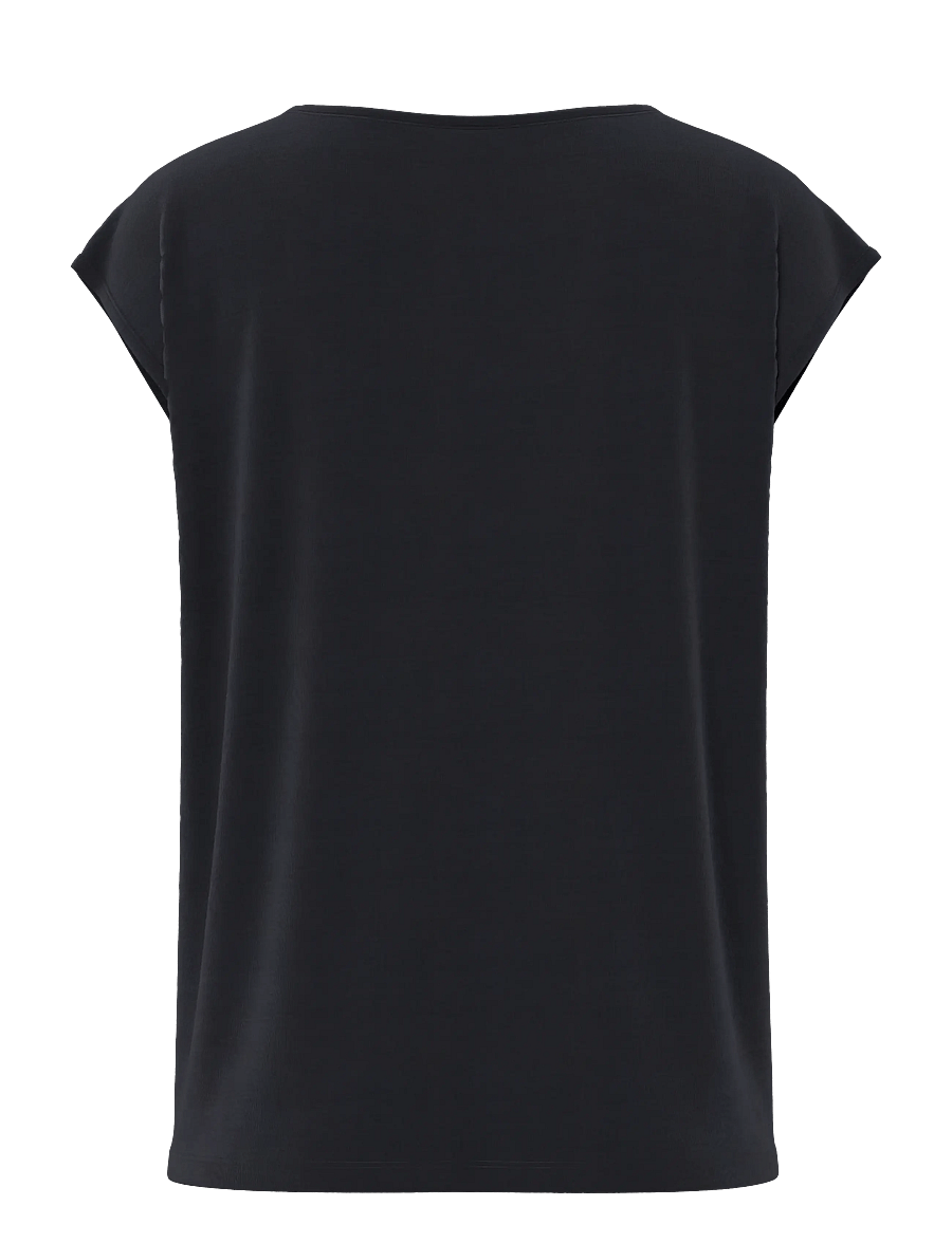 Pieces - PCKAMALA LACE V-NECK TEE JRS NOOS BC - t-shirts - black - 2
