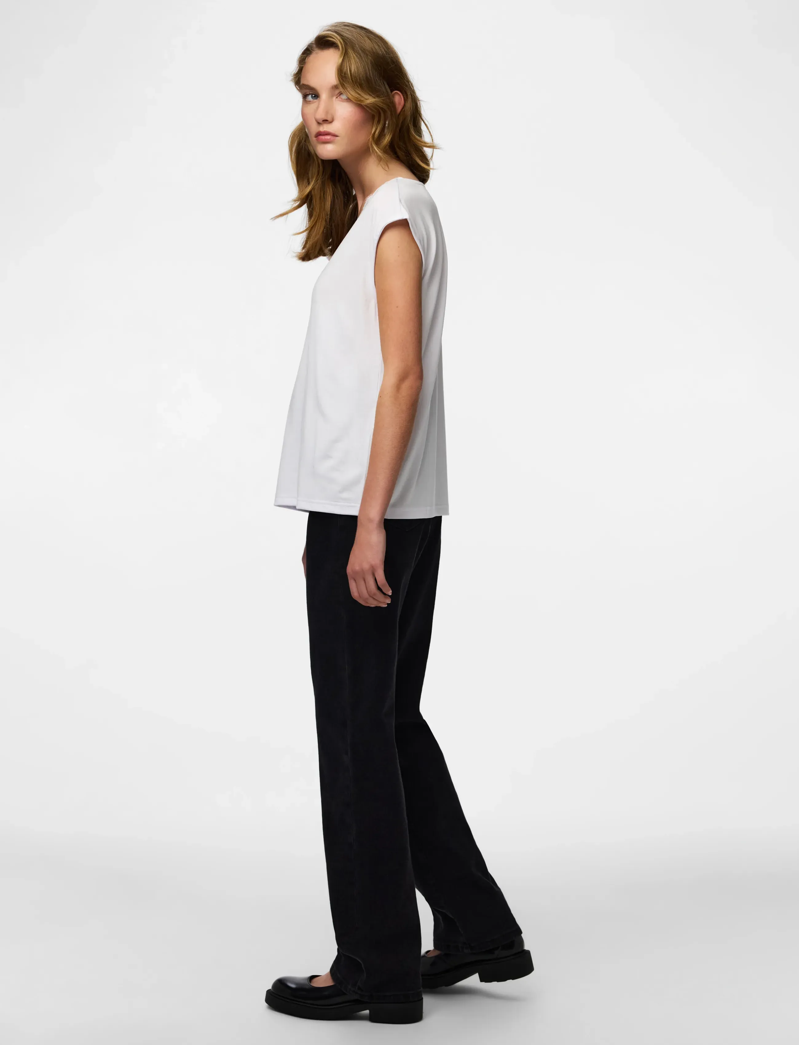 PIECES Pckamala Lace V-Neck Tee Jrs Noos Bc långärmade t-shirt dam – bild 6