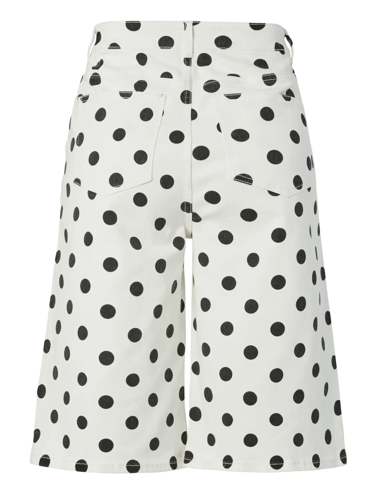 Pieces - PCSALUME MW WIDE SHORTS DNM - jeansshorts - bright white - 2