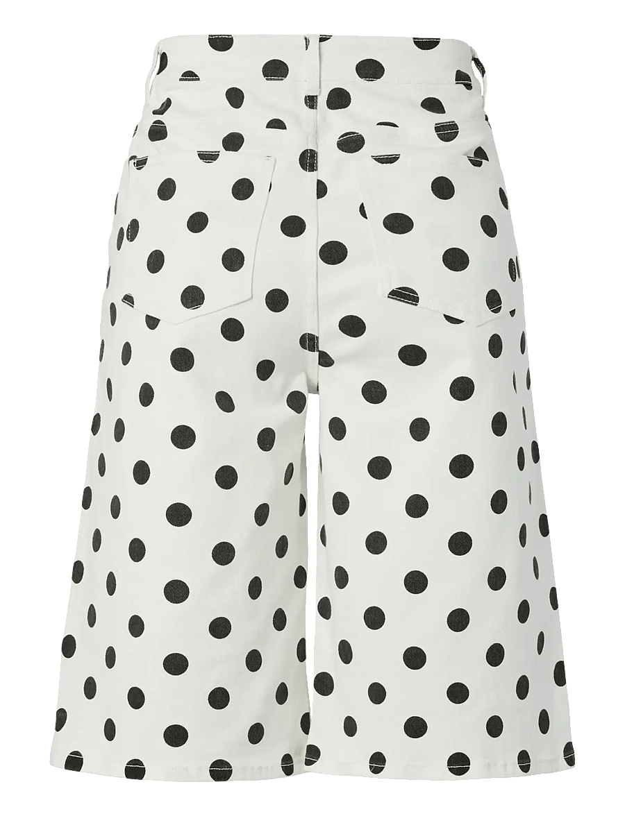 Pieces - PCSALUME MW WIDE SHORTS DNM - jeansshorts - bright white - 2
