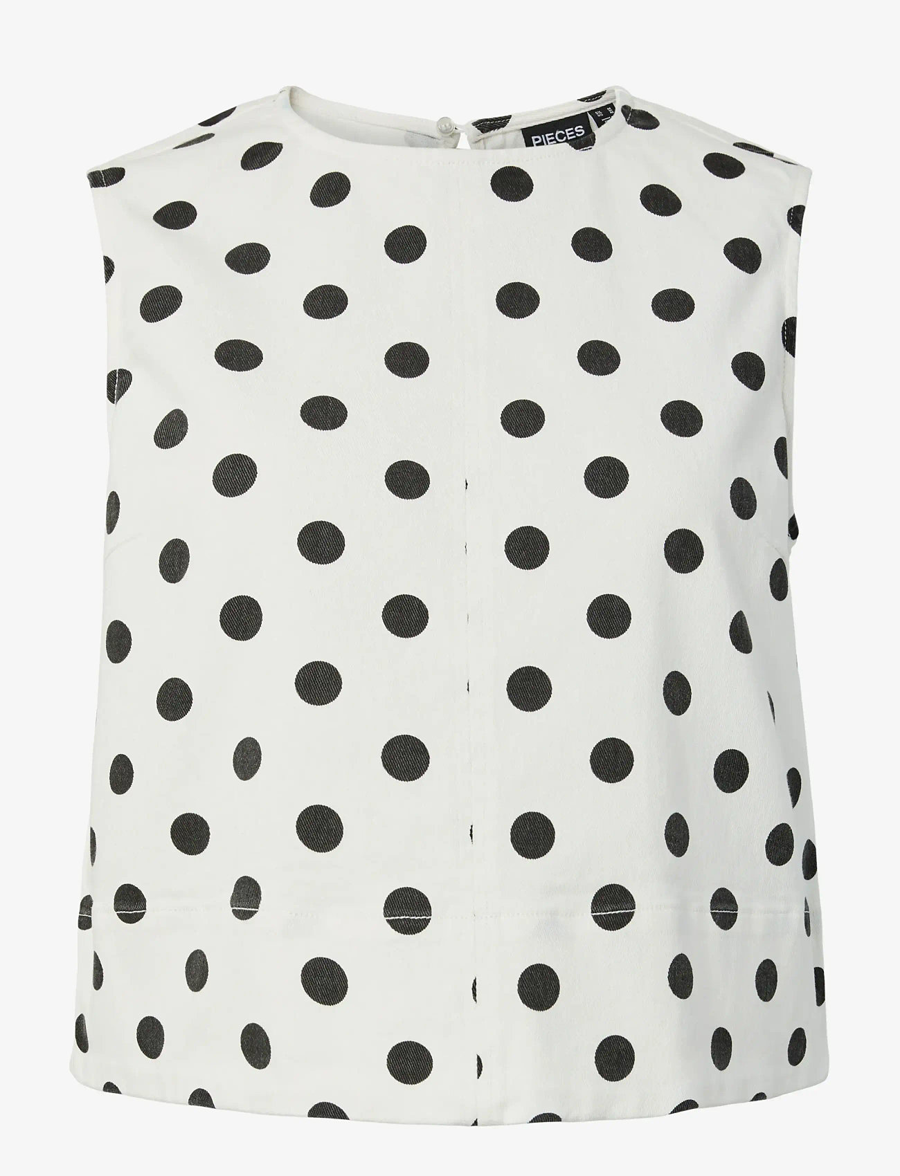 Pieces - PCSALUME SL DENIM TOP - sleeveless blouses - bright white - 1