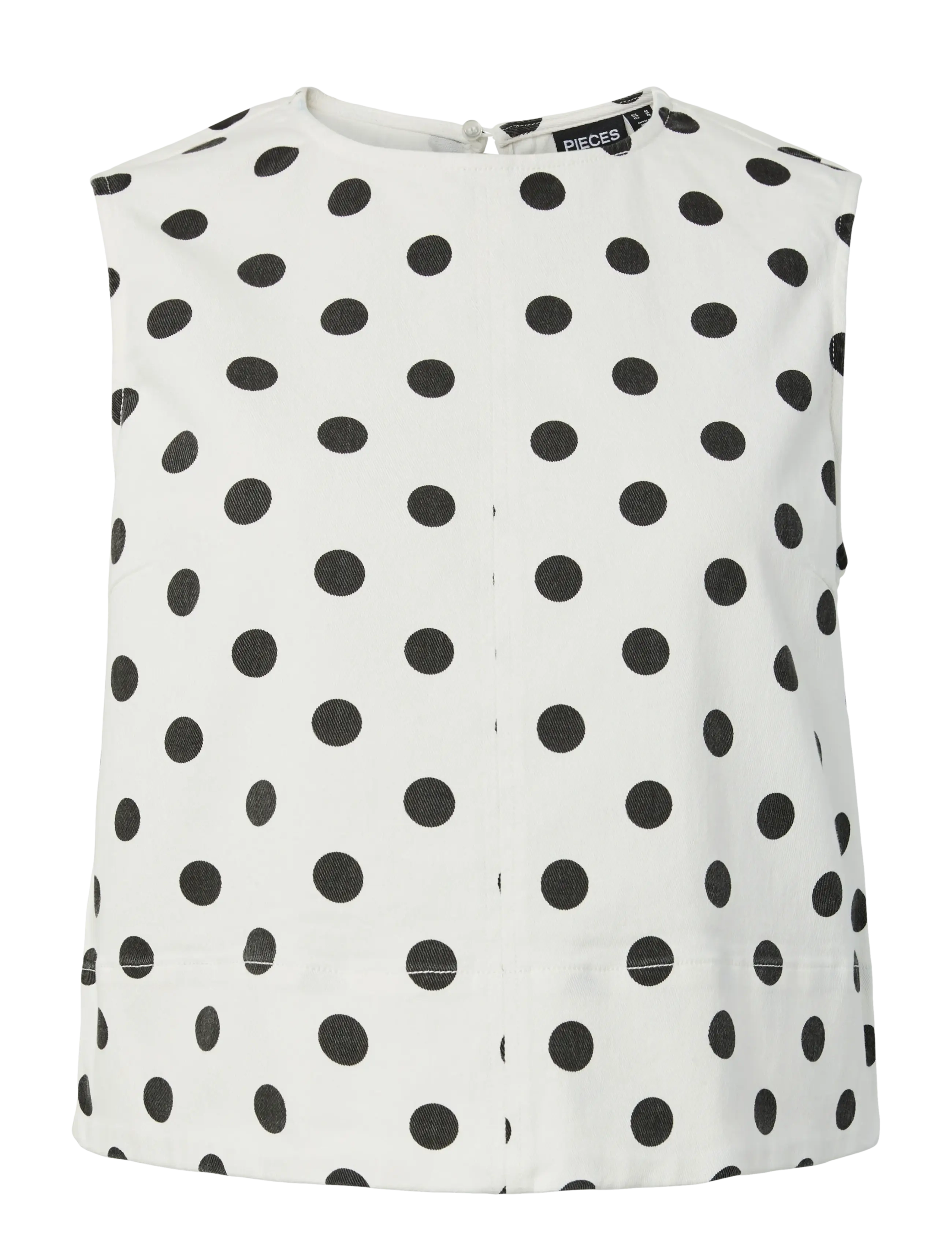 Pieces PCSALUME SL DENIM TOP - Nouveautes - BRIGHT WHITE / white