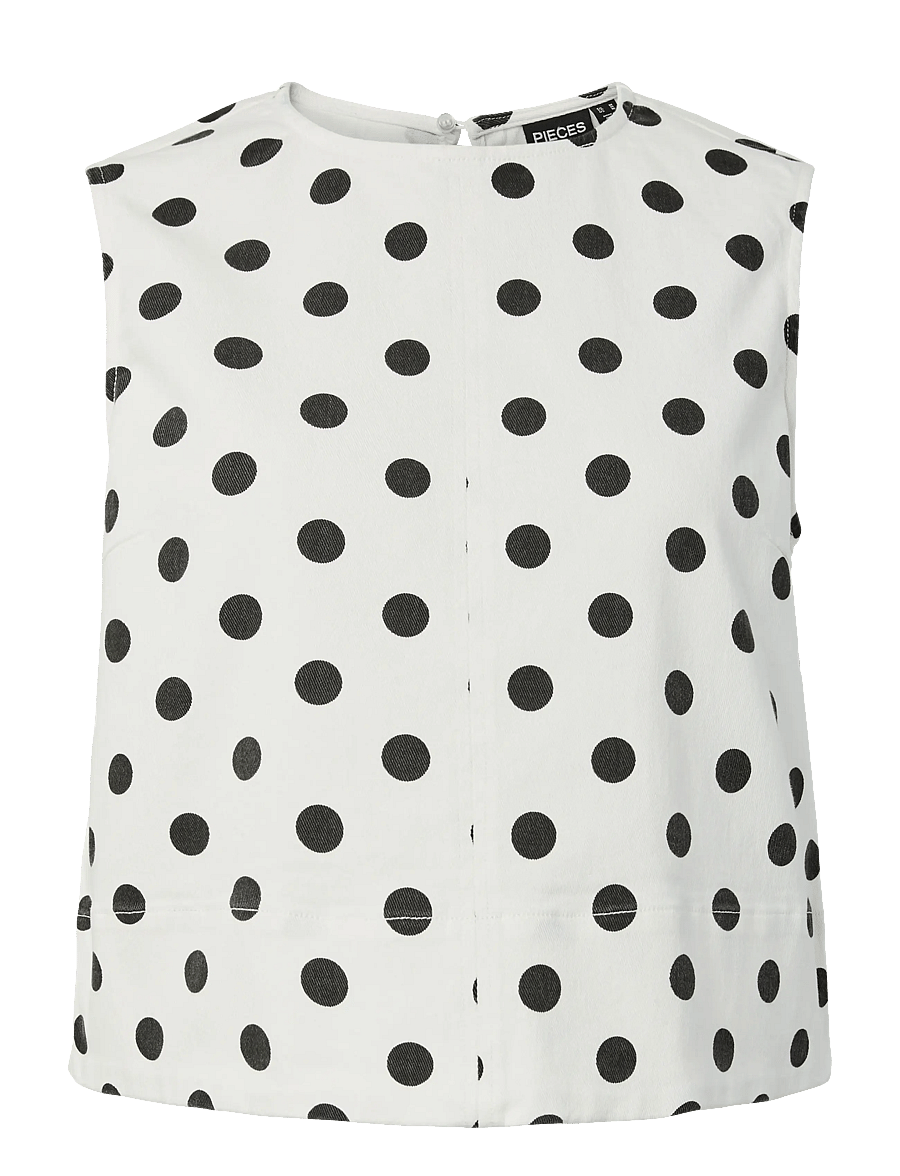 Pieces - PCSALUME SL DENIM TOP - bright white - 1