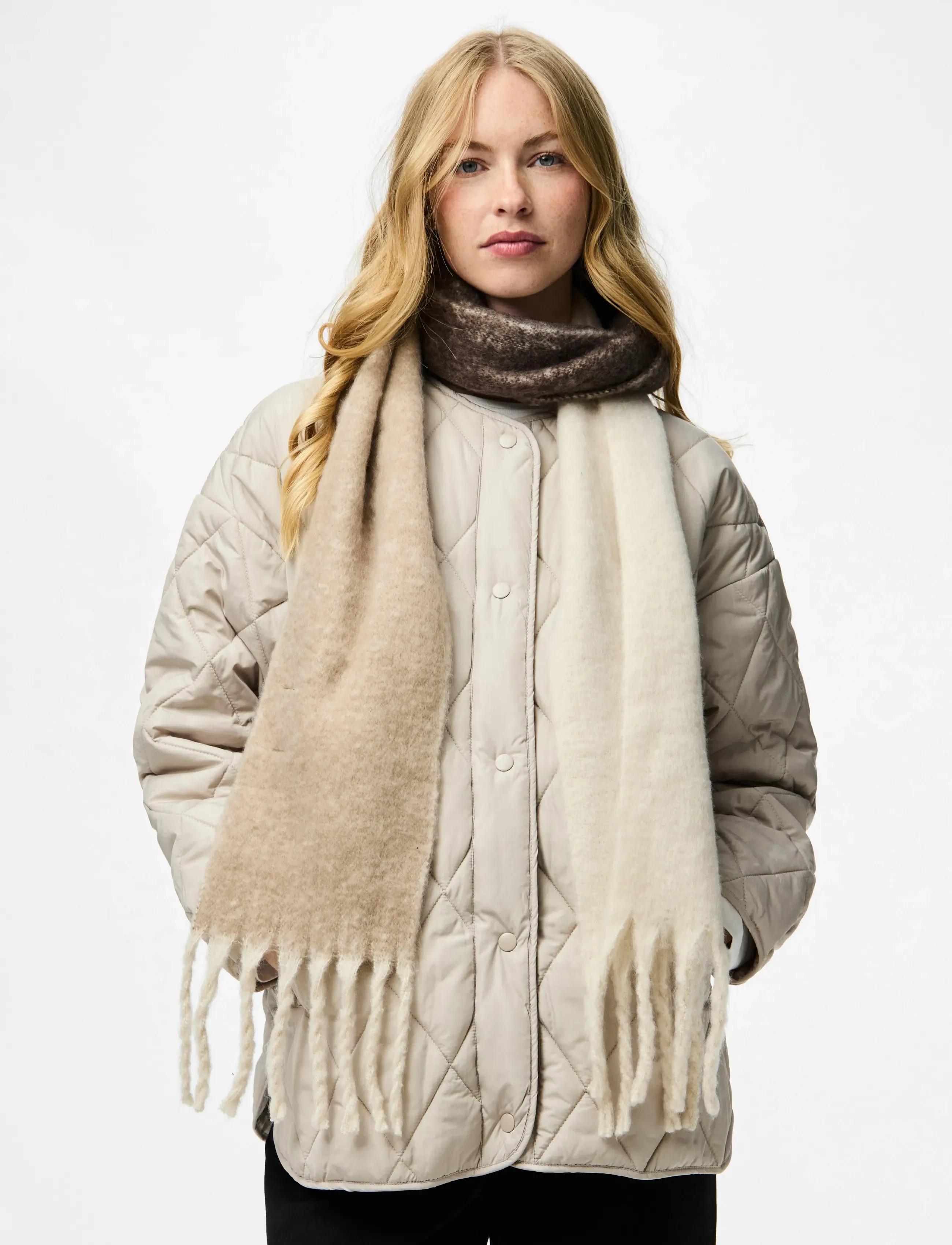 Pieces Pcbea Narrow Long Scarf Noos Bc, One Size, Beige, Tørklæder > Vintertørklæder, Dame