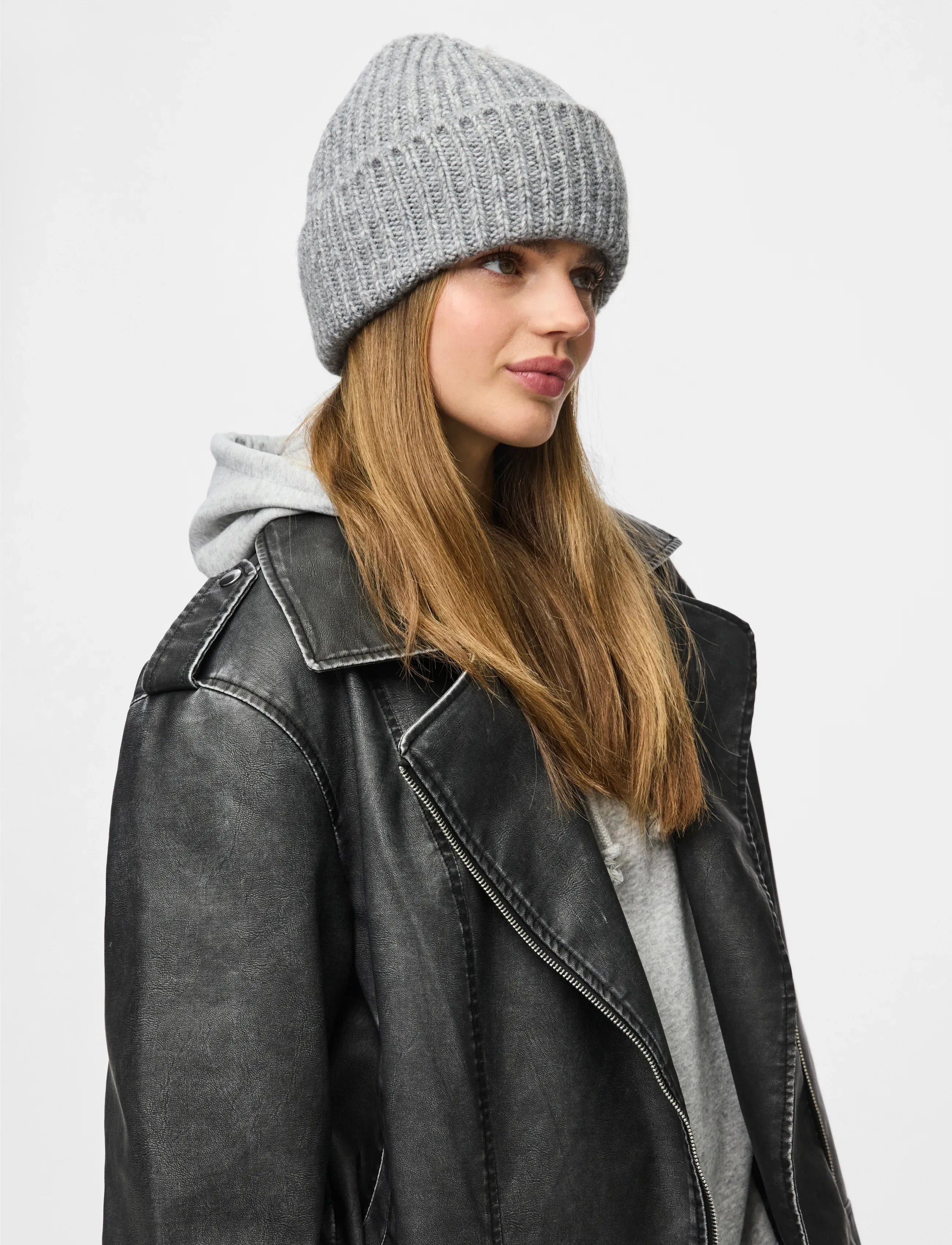 Pieces - PCMILLA HOOD NOOS BC - mützen - medium grey melange - 2