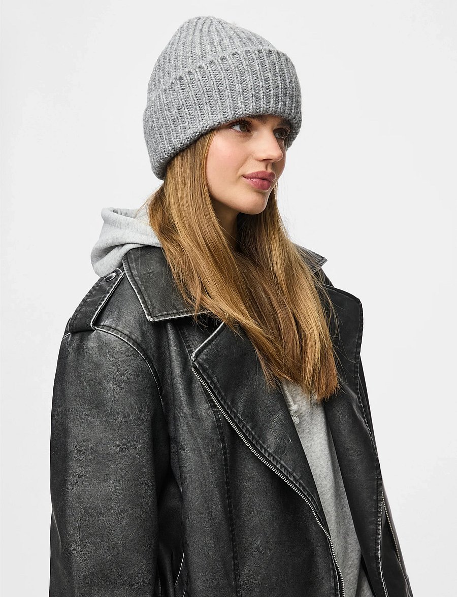 Pieces - PCMILLA HOOD NOOS BC - kootud mütsid - medium grey melange - 2