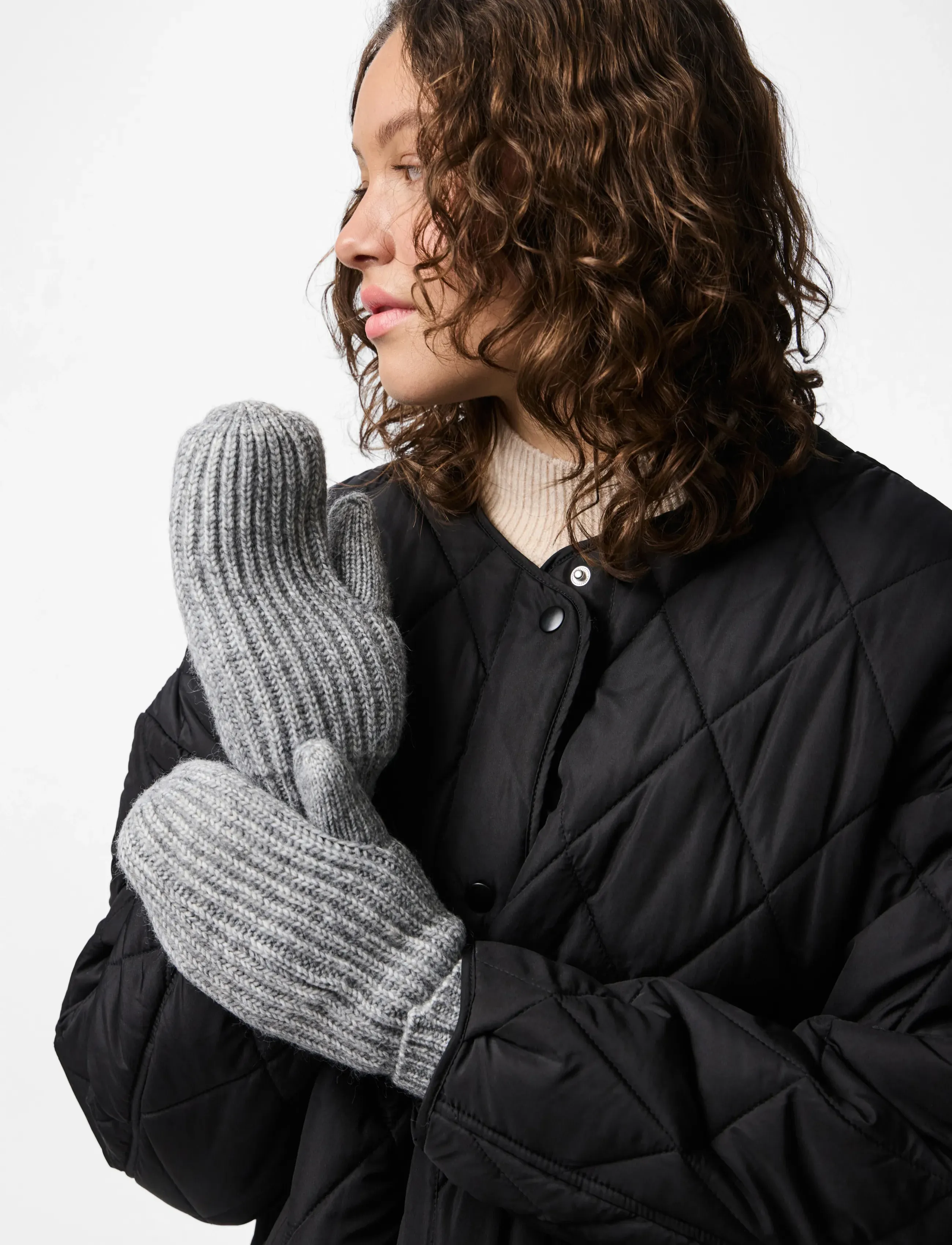 Pieces - PCMILLA MITTENS NOOS BC - fäustlinge - medium grey melange - 0