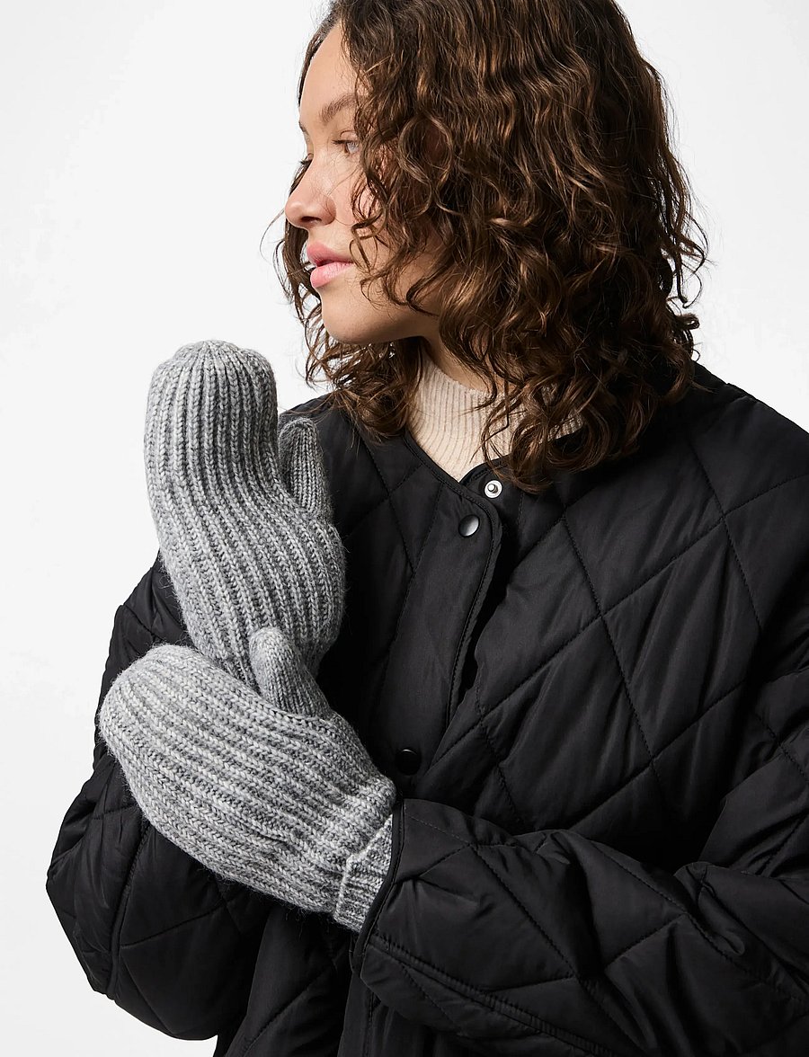 Pieces - PCMILLA MITTENS NOOS BC - fäustlinge - medium grey melange - 0