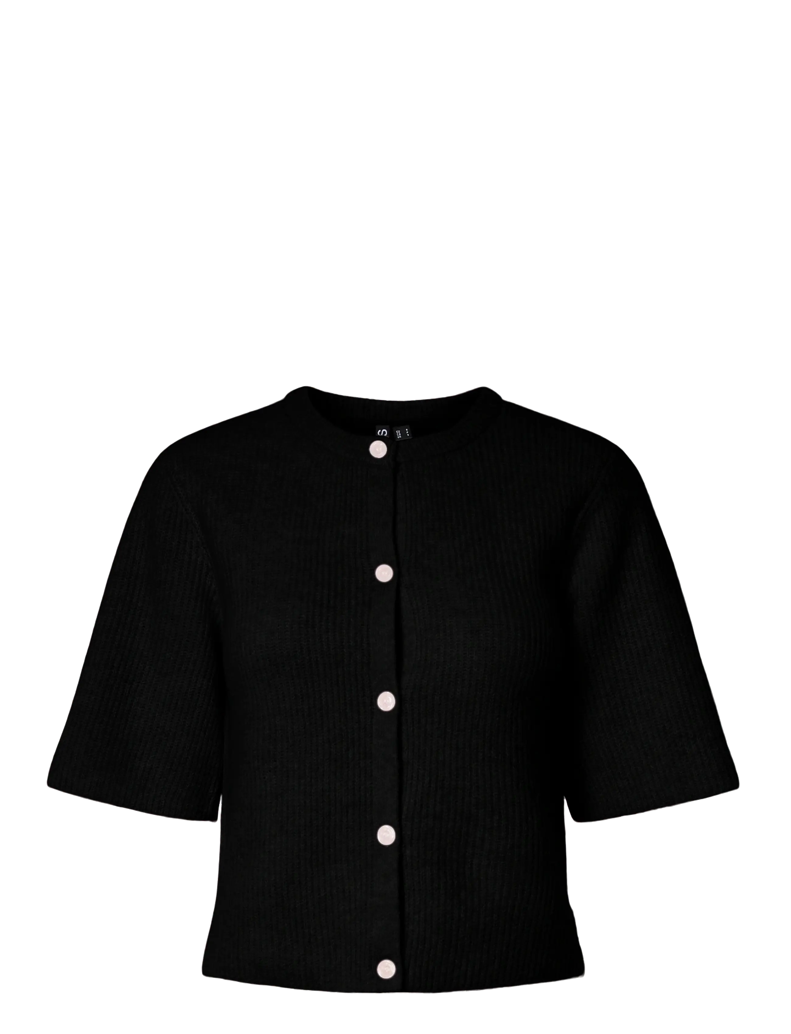Pieces PCSILLY SS O-NECK KNIT CARDIGAN NOOS BC - Kudumid - BLACK / black