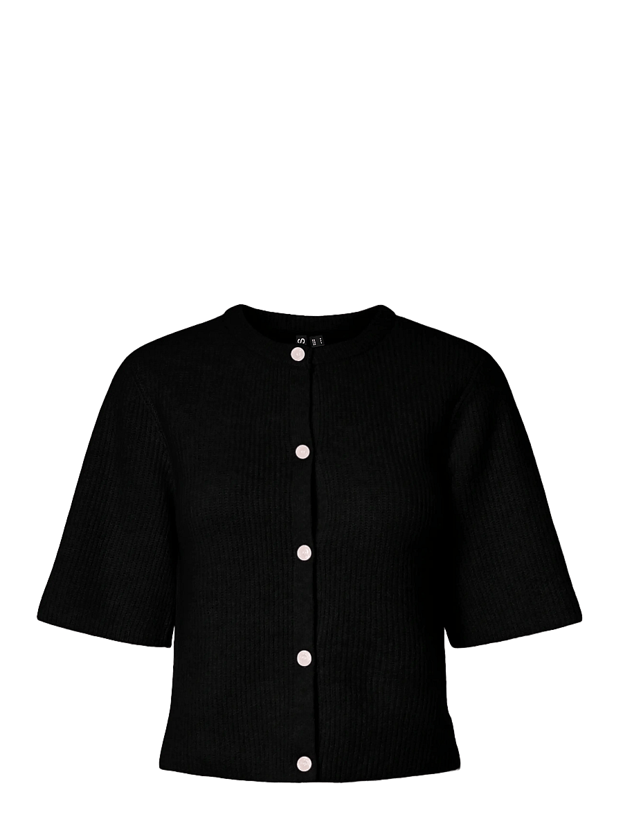 Pieces - PCSILLY SS O-NECK KNIT CARDIGAN NOOS BC - strickjacken - black - 1
