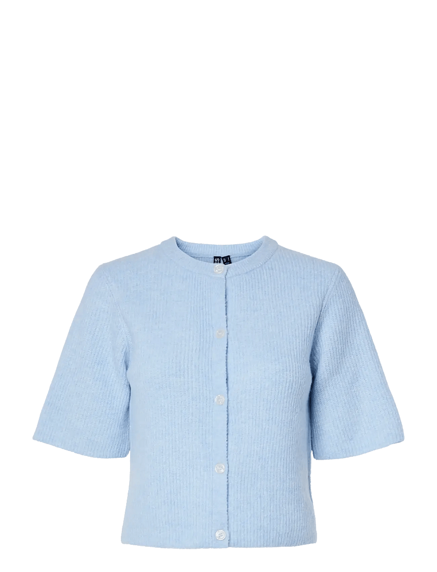 Pieces - PCSILLY SS O-NECK KNIT CARDIGAN NOOS BC - strickjacken - cashmere blue - 1