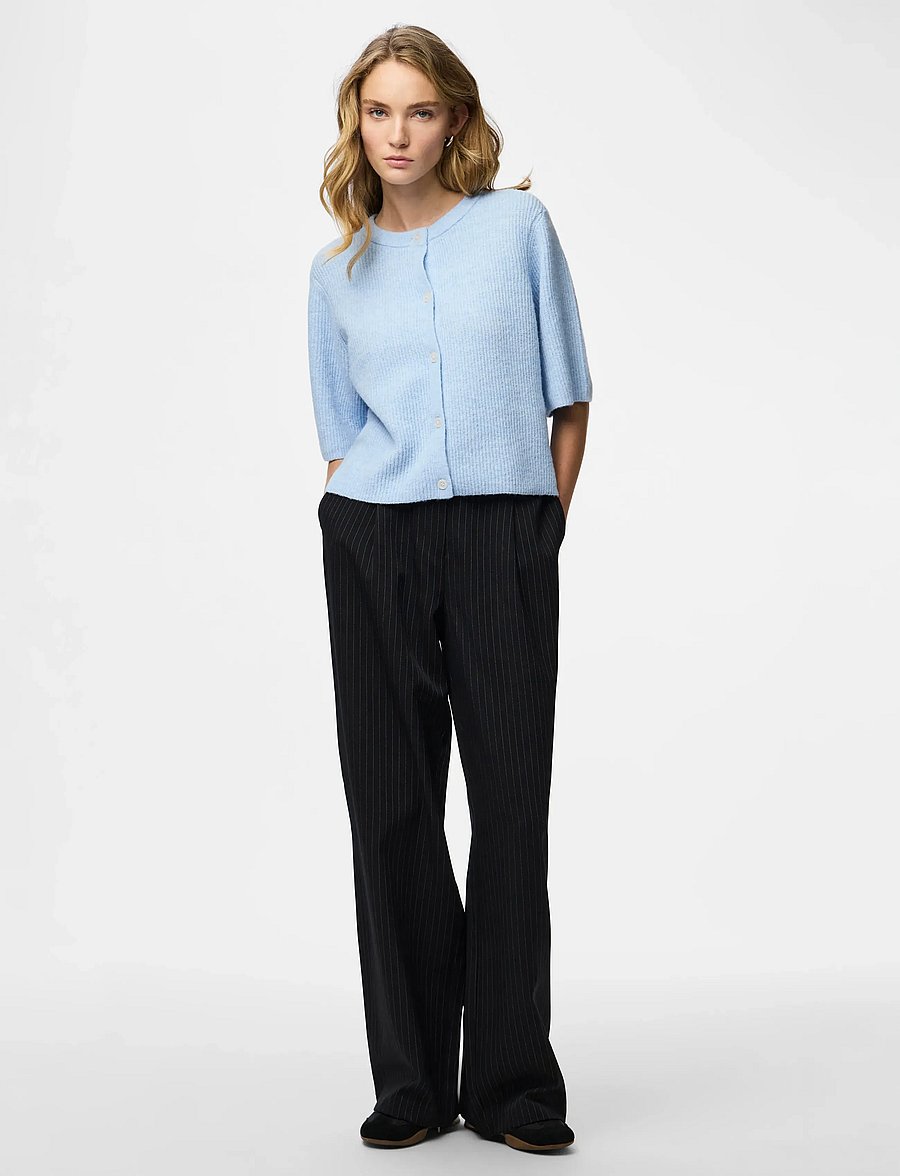 Pieces - PCSILLY SS O-NECK KNIT CARDIGAN NOOS BC - strickjacken - cashmere blue - 4