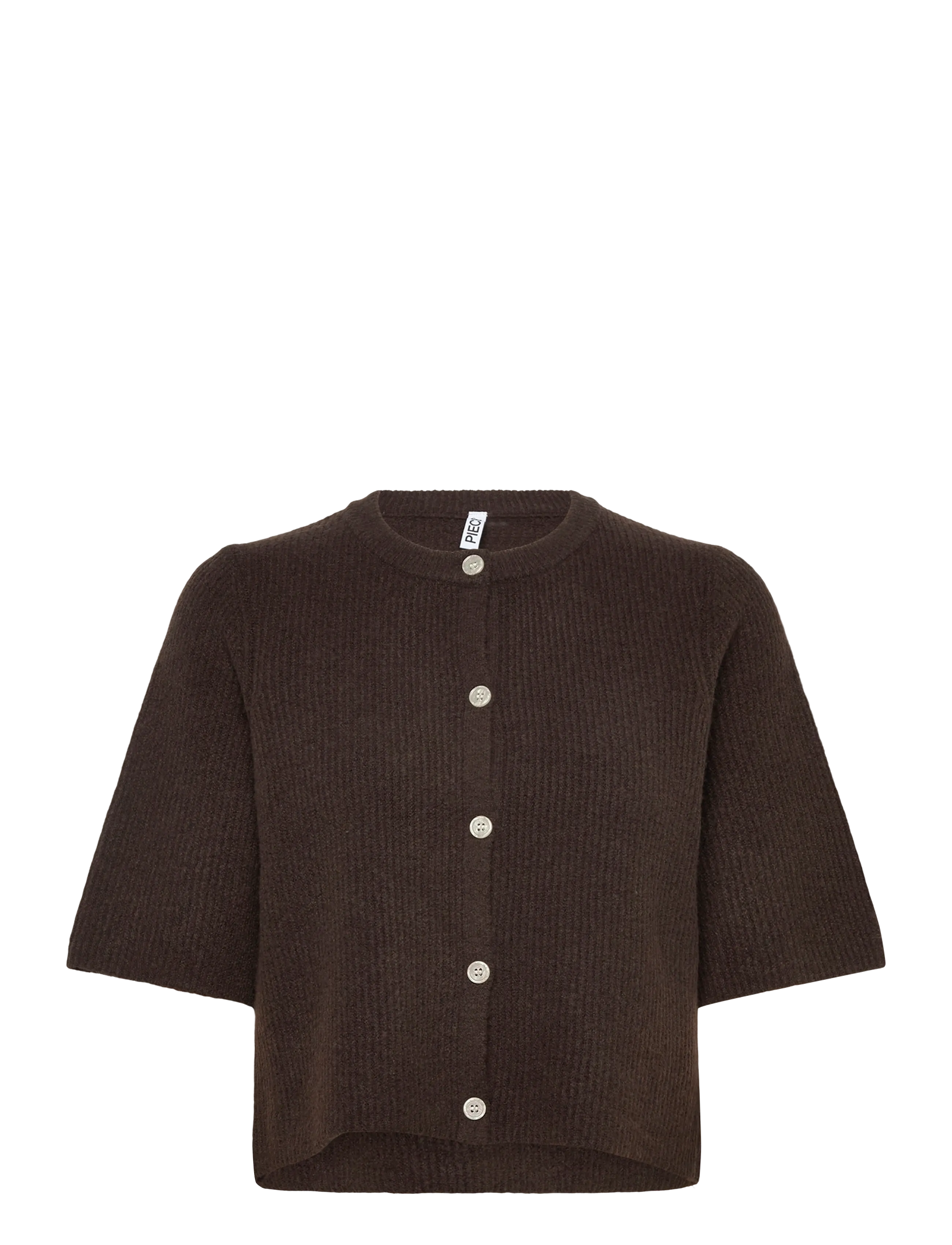 Pieces PCSILLY SS O-NECK KNIT CARDIGAN NOOS BC - Cardigans - HOT FUDGE / brown