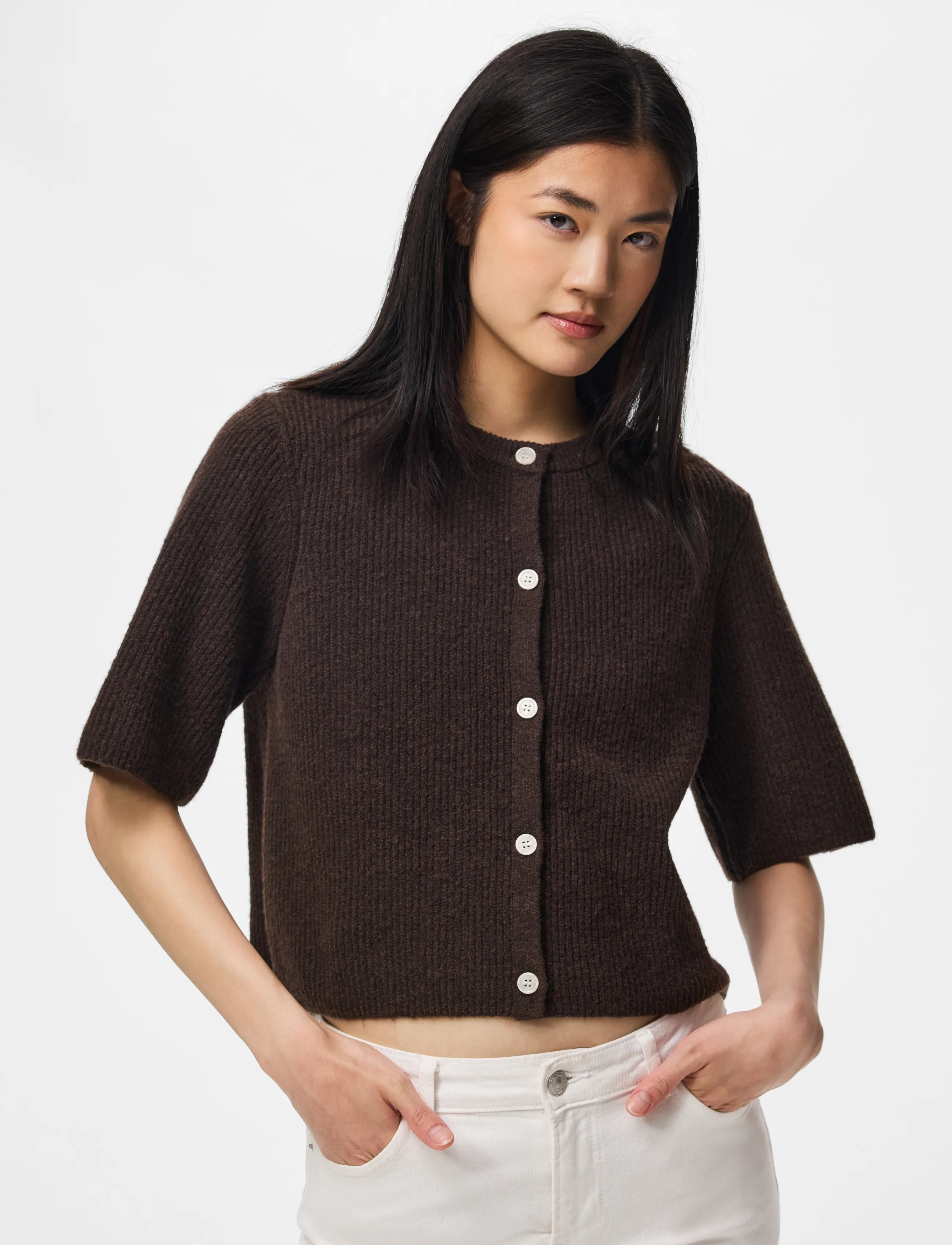 Pcsilly Ss O-Neck Knit Cardigan Noos Bc
