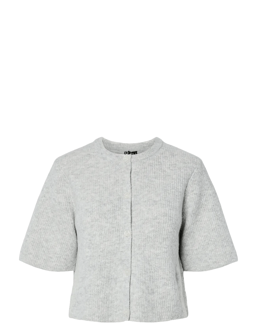 Pieces - PCSILLY SS O-NECK KNIT CARDIGAN NOOS BC - strickjacken - light grey melange - 1