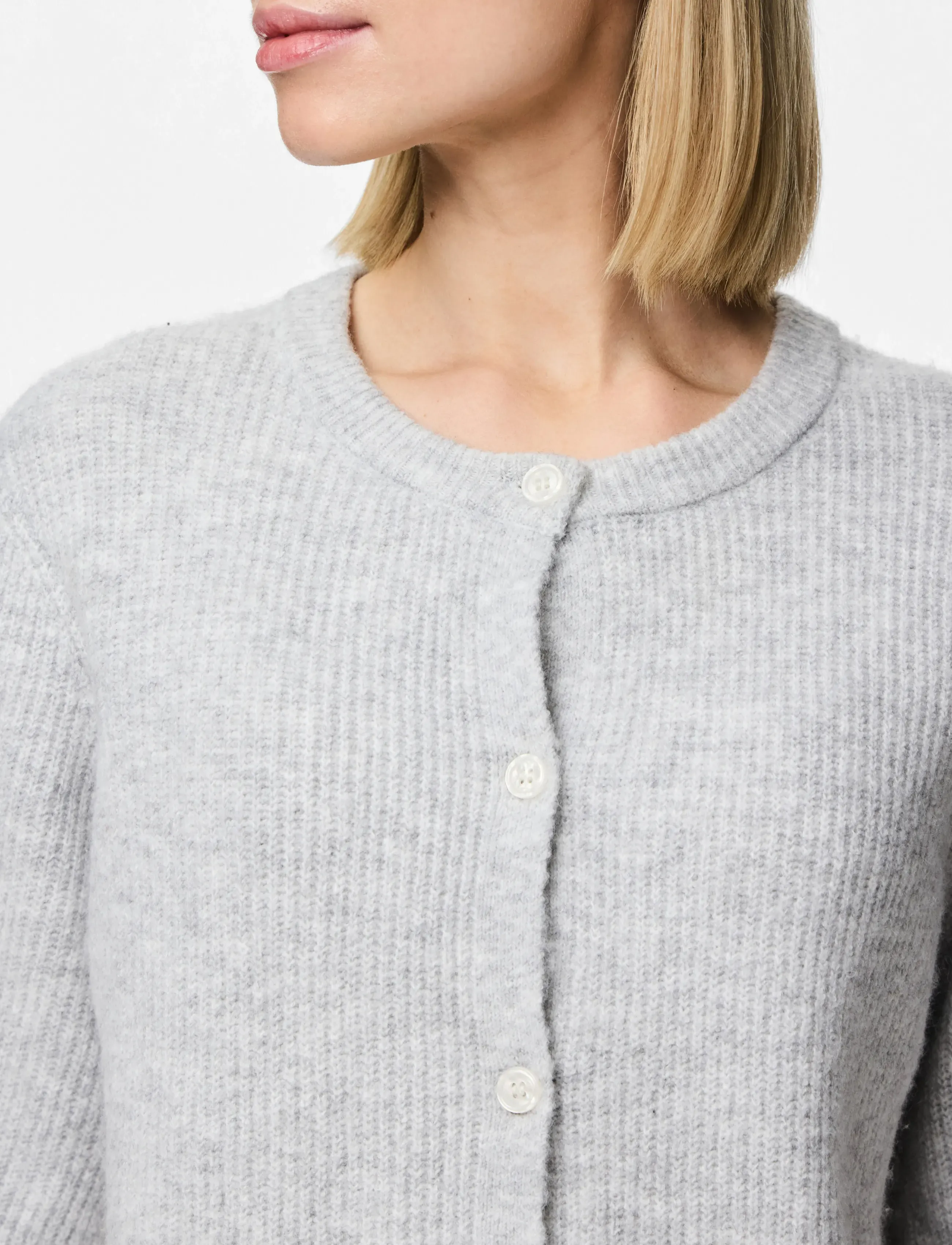 Pieces - PCSILLY SS O-NECK KNIT CARDIGAN NOOS BC - cardigans - light grey melange - 5