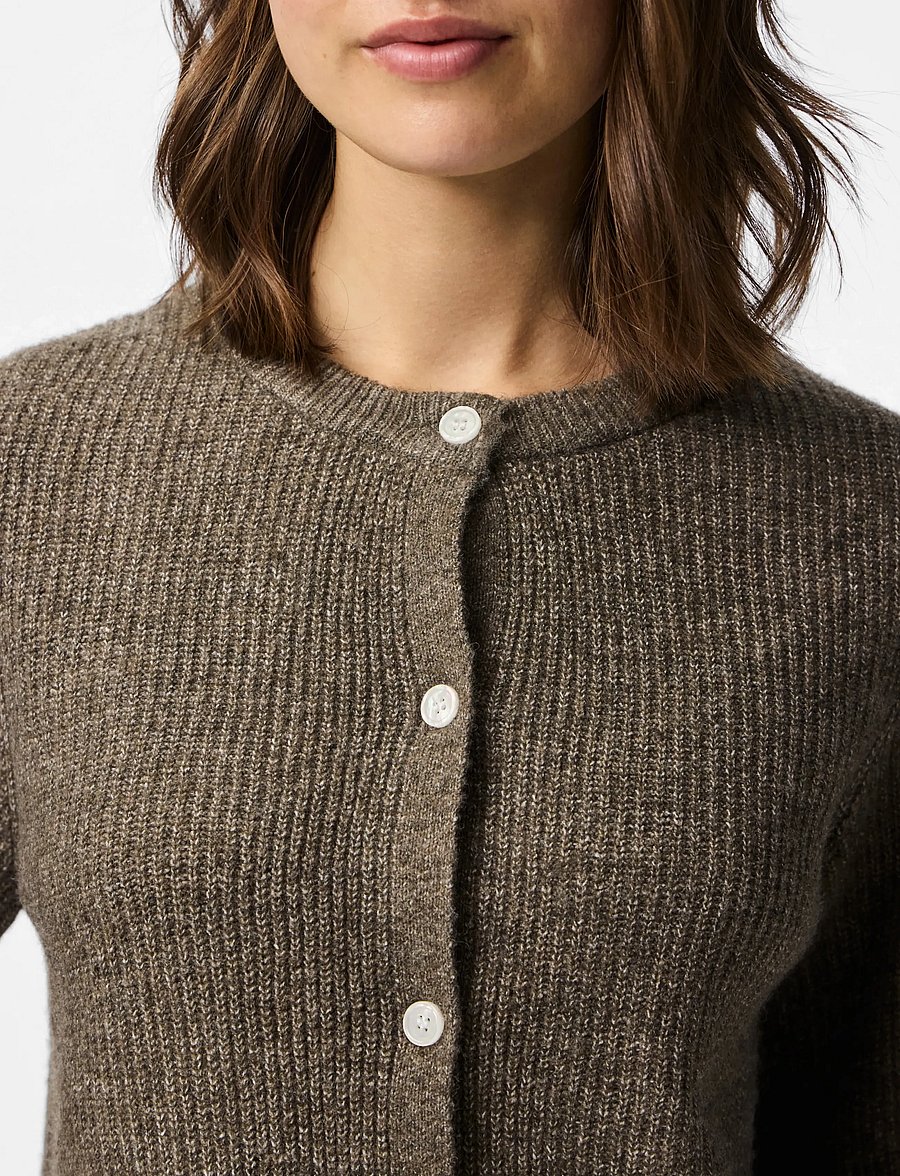 Pieces - PCSILLY SS O-NECK KNIT CARDIGAN NOOS BC - cardigans - morel - 5