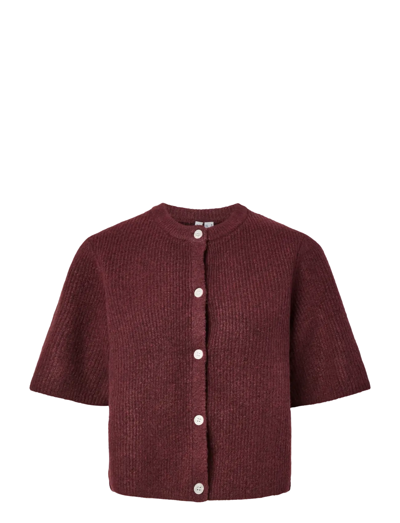 Pieces PCSILLY SS O-NECK KNIT CARDIGAN NOOS BC - Koftor - TAWNY PORT / burgundy