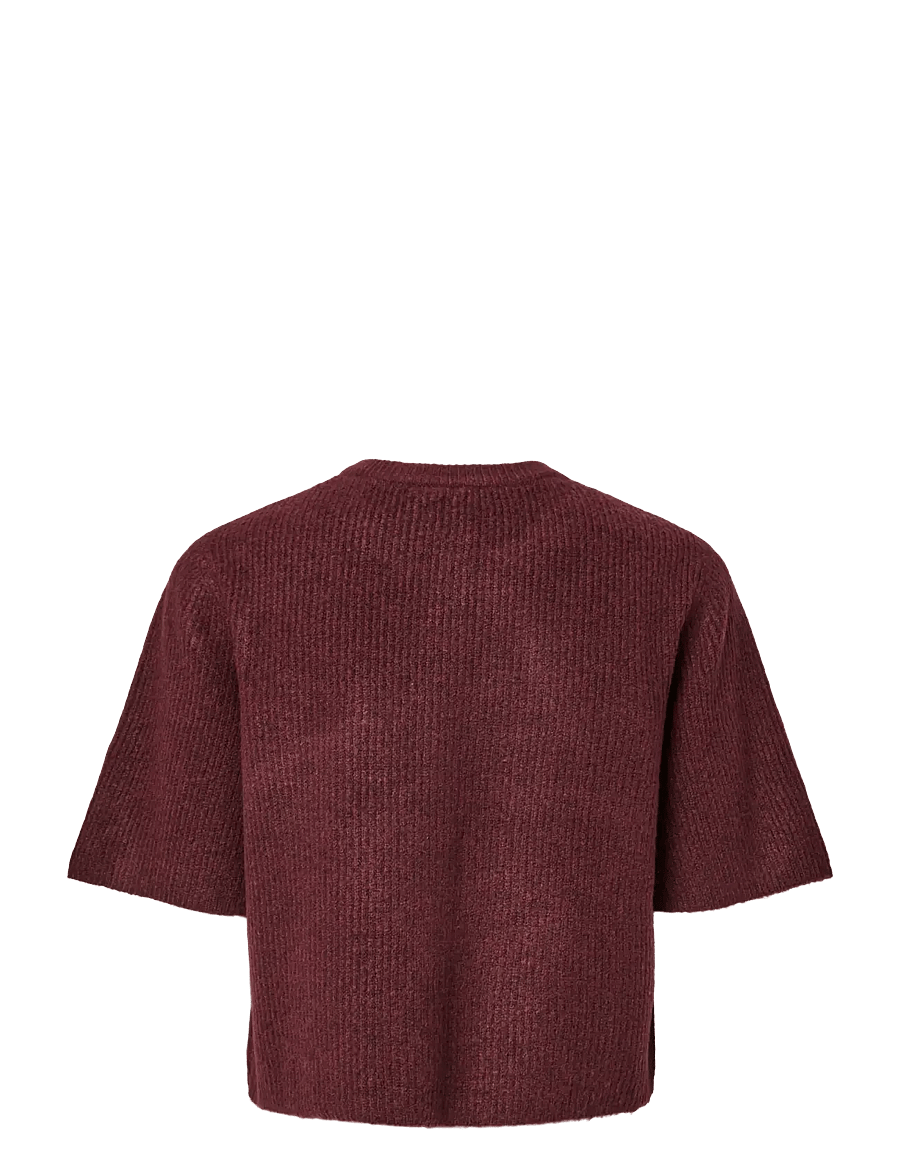 Pieces - PCSILLY SS O-NECK KNIT CARDIGAN NOOS BC - cardigans - tawny port - 2