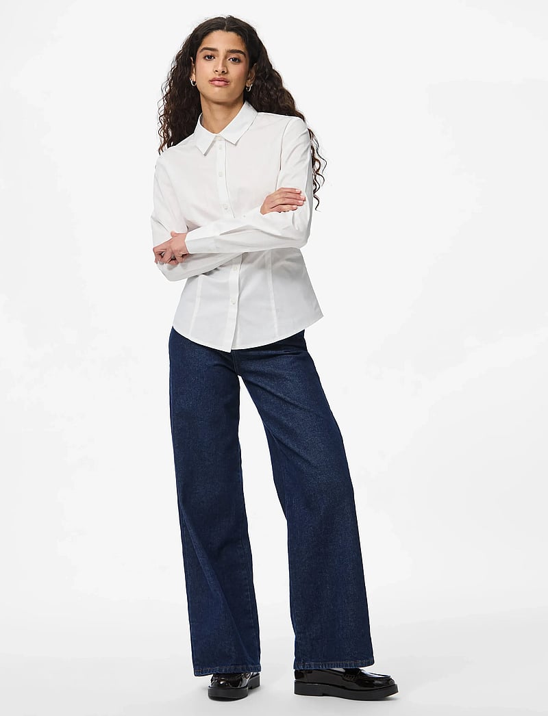 Pieces - PCSUSSI LS SHIRT WVN NOOS - pikkade varrukatega särgid - bright white - 4