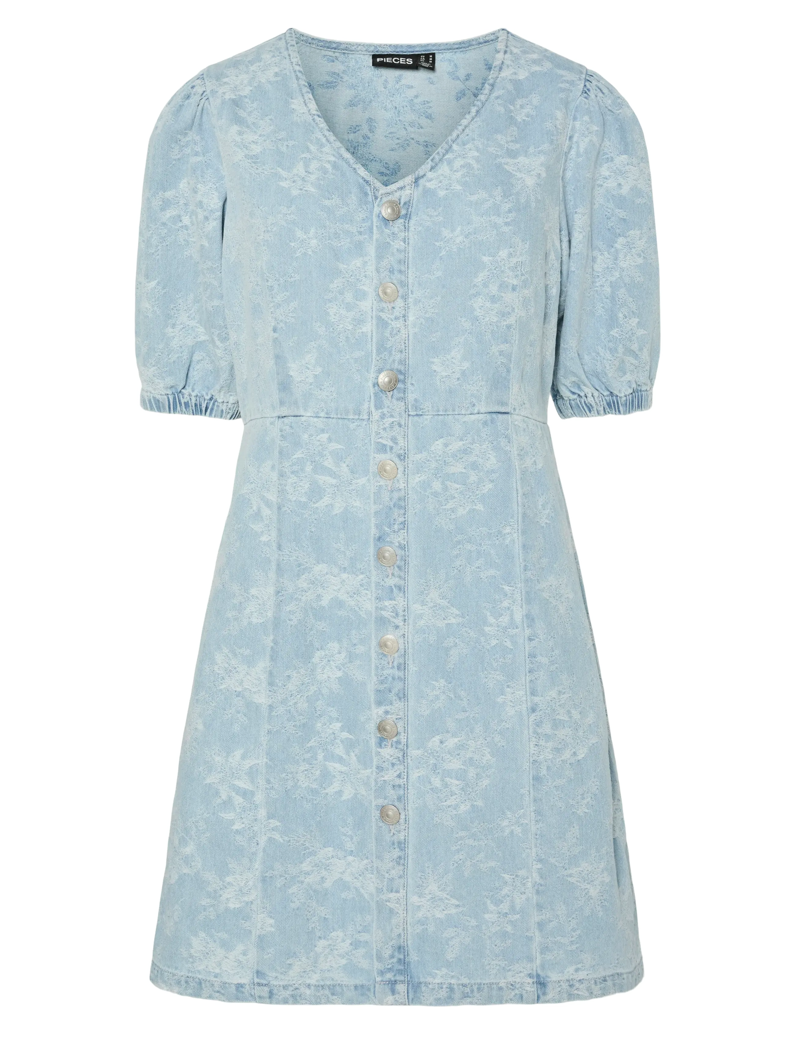 Pieces Pcfeline Ss Denim Dress, XS, Dresses, Blau - Short Frauen